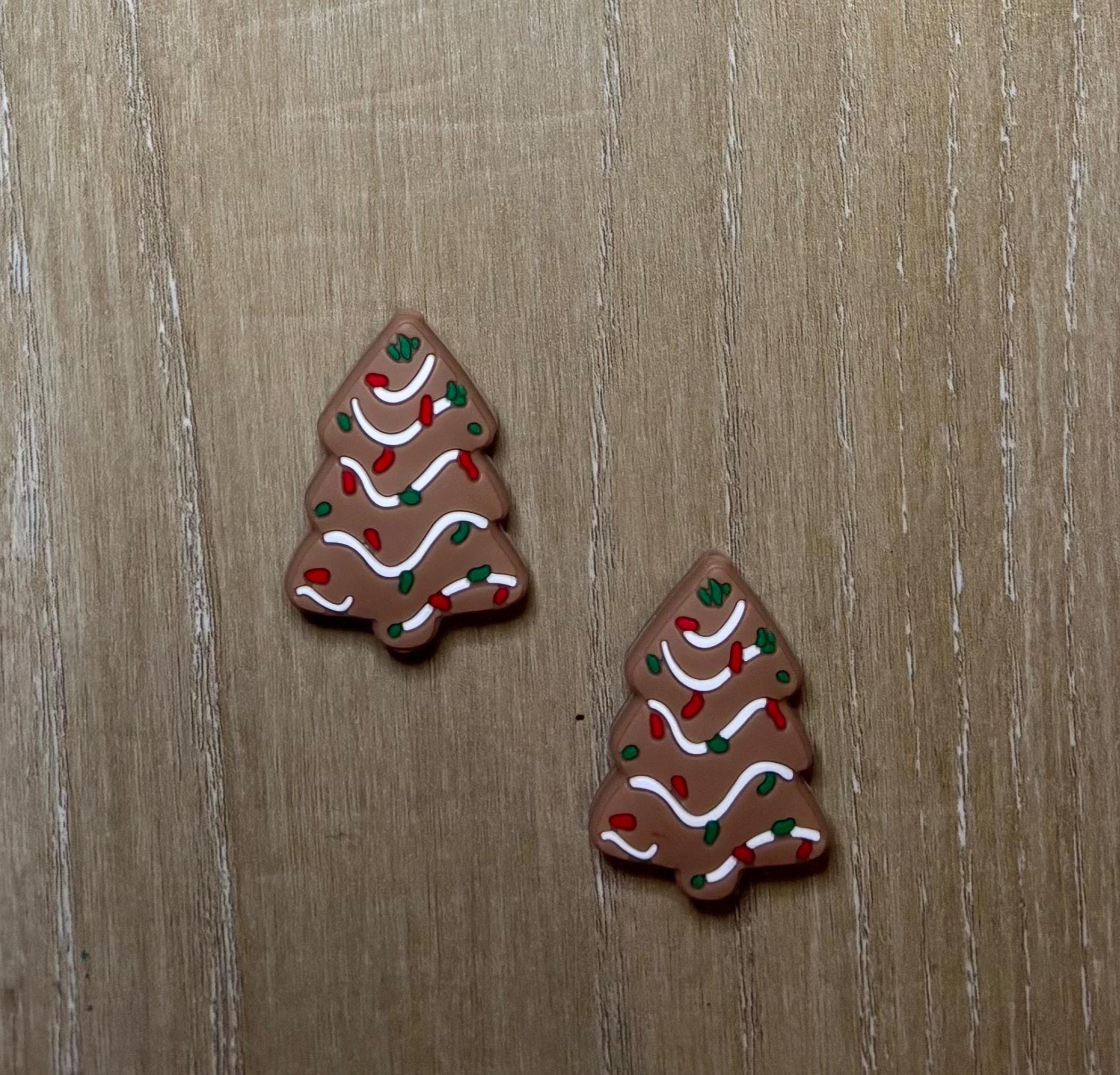 Christmas tree cookie needle stoppers for knitting needles
