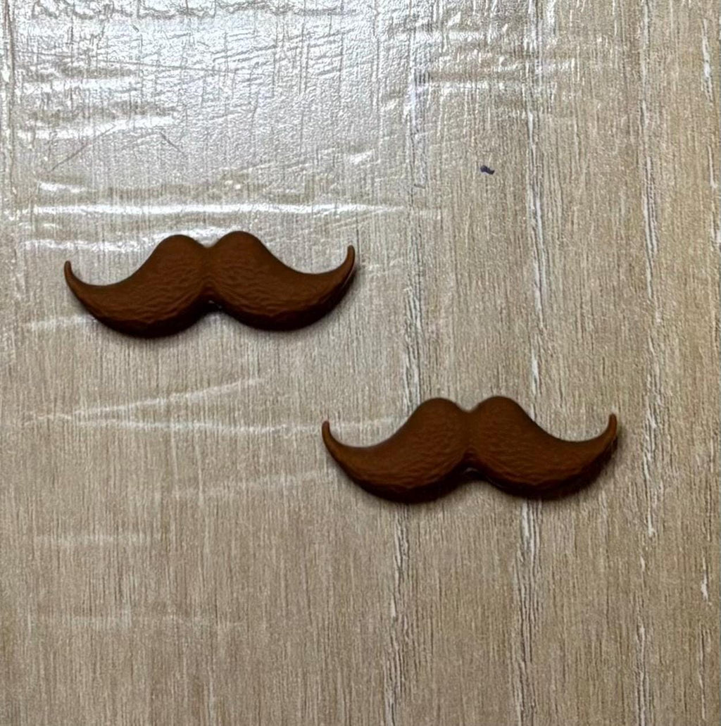 Mustache needle stoppers for knitting needles