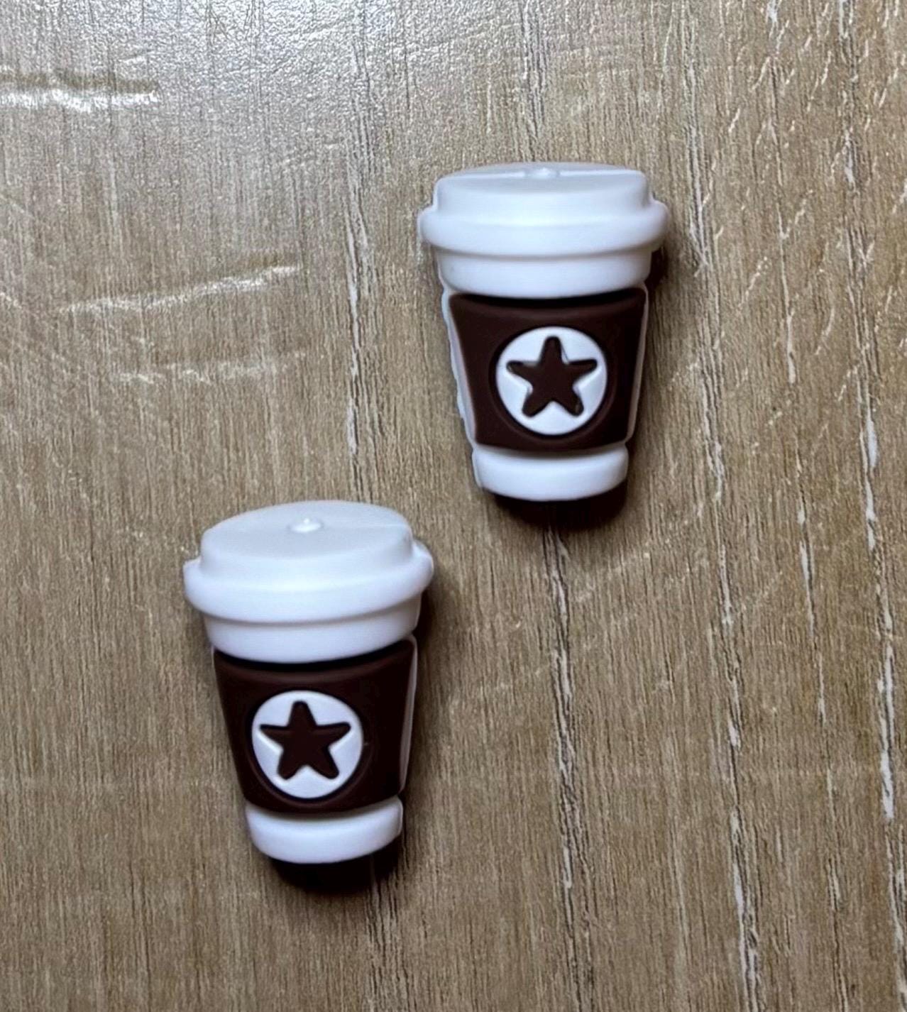 Coffee cup needle stoppers for knitting
