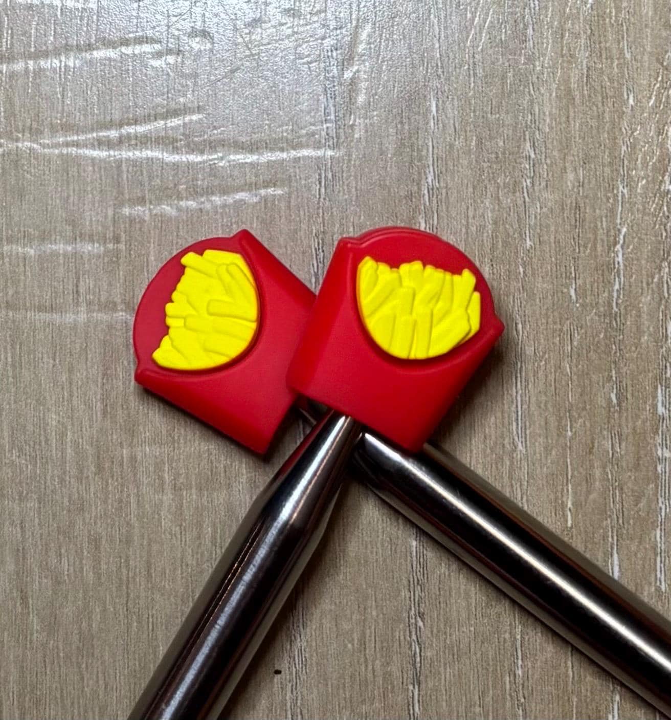 French fries needle stoppers for knitting needles