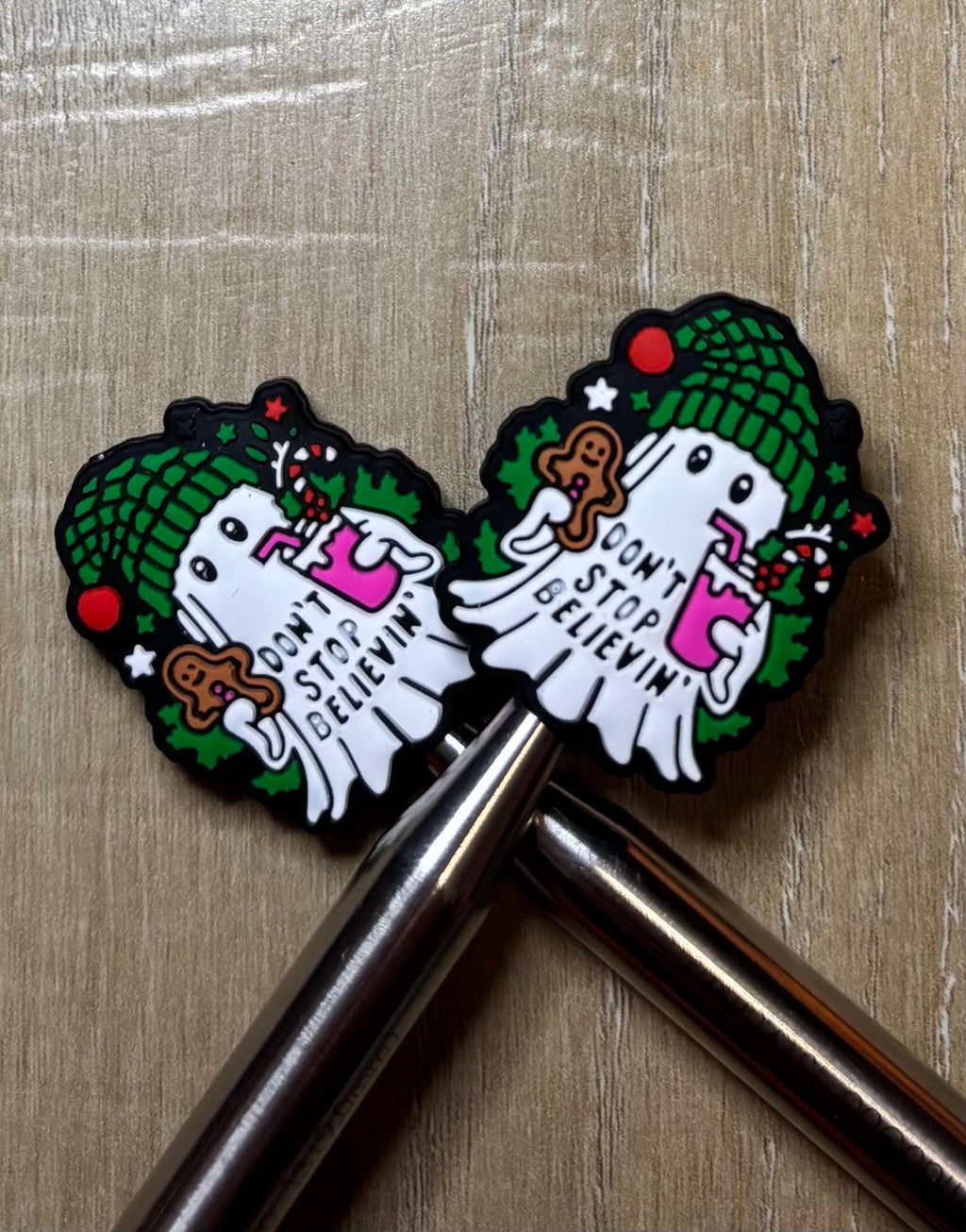 Christmas ghost needle stoppers for knitting needles