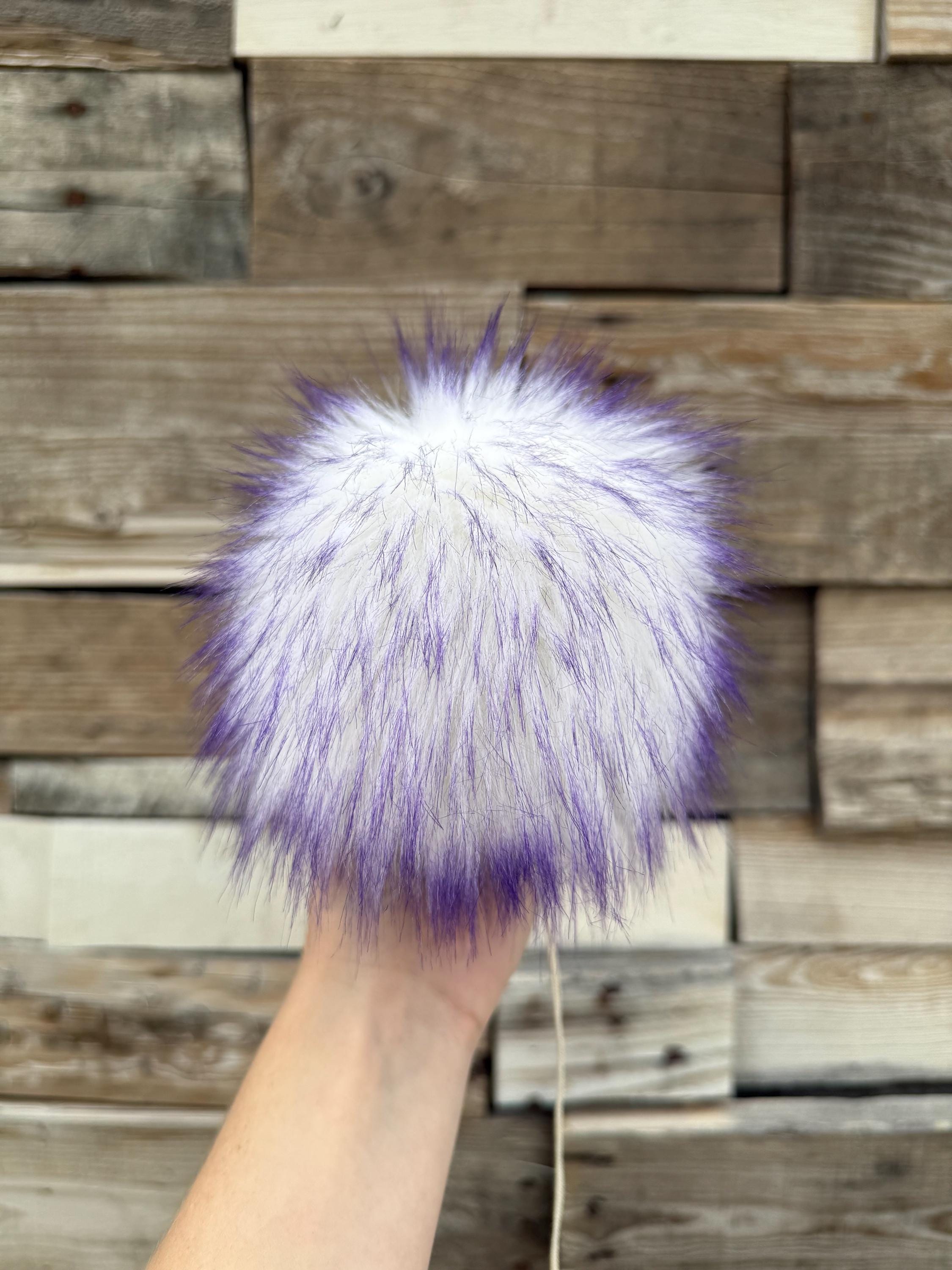 Purple tips Faux fur Pom Pom