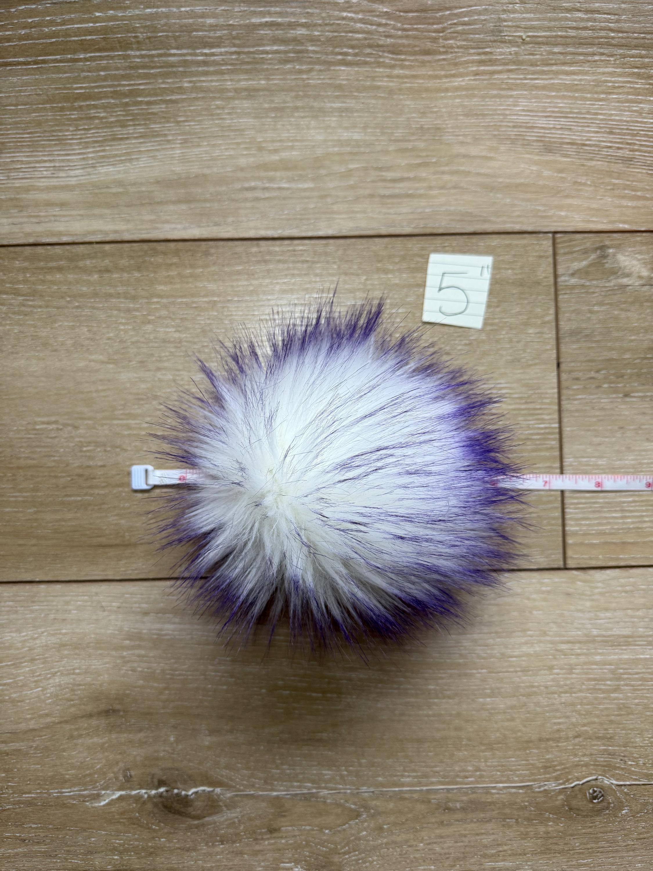 Purple tips Faux fur Pom Pom