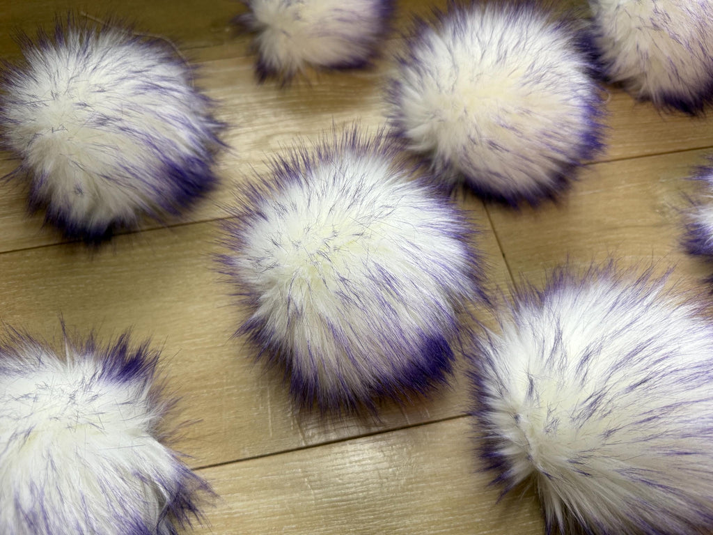 Purple tips Faux fur Pom Pom