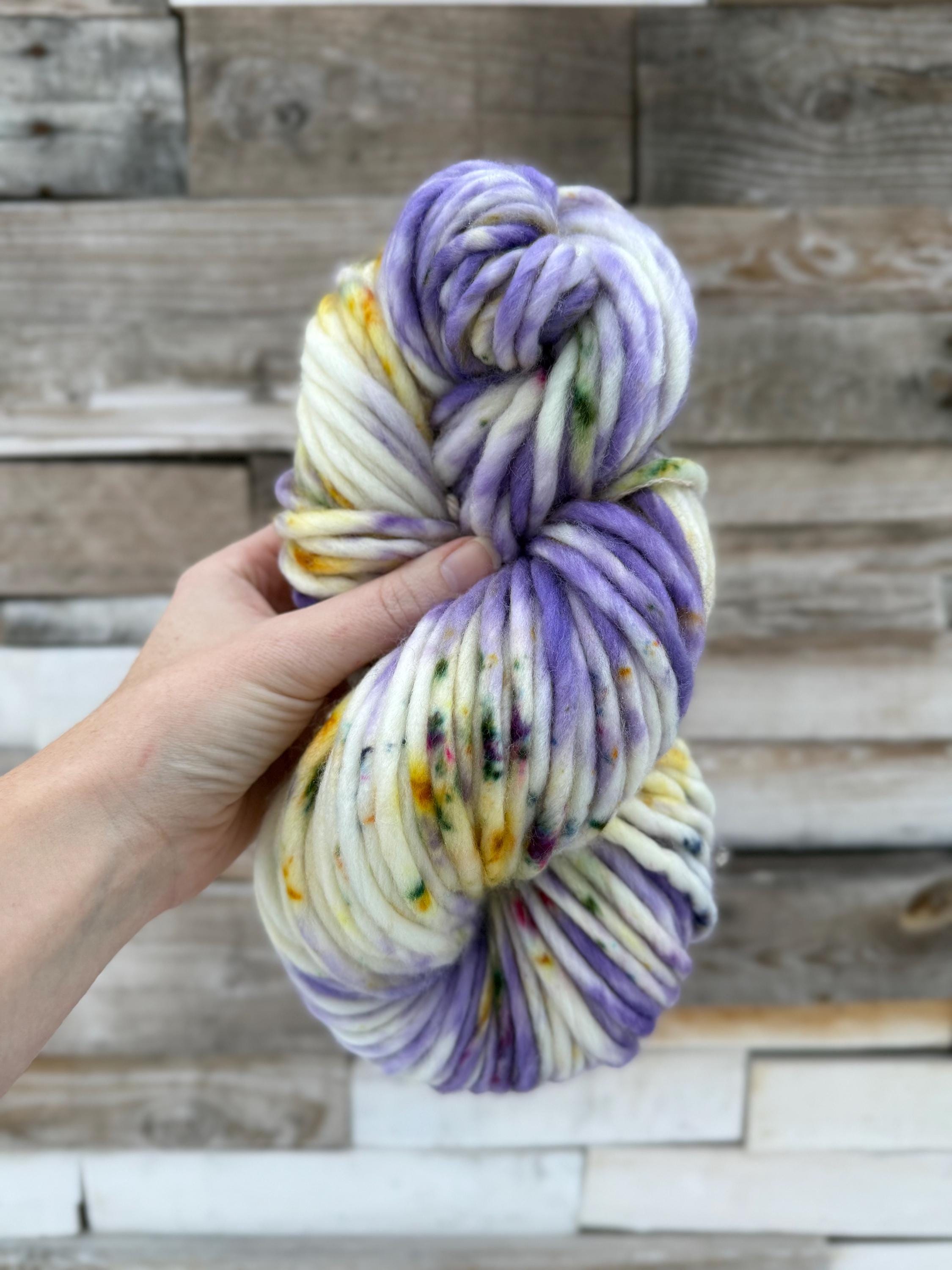 Lilac Hand dyed super bulky merino wool yarn
