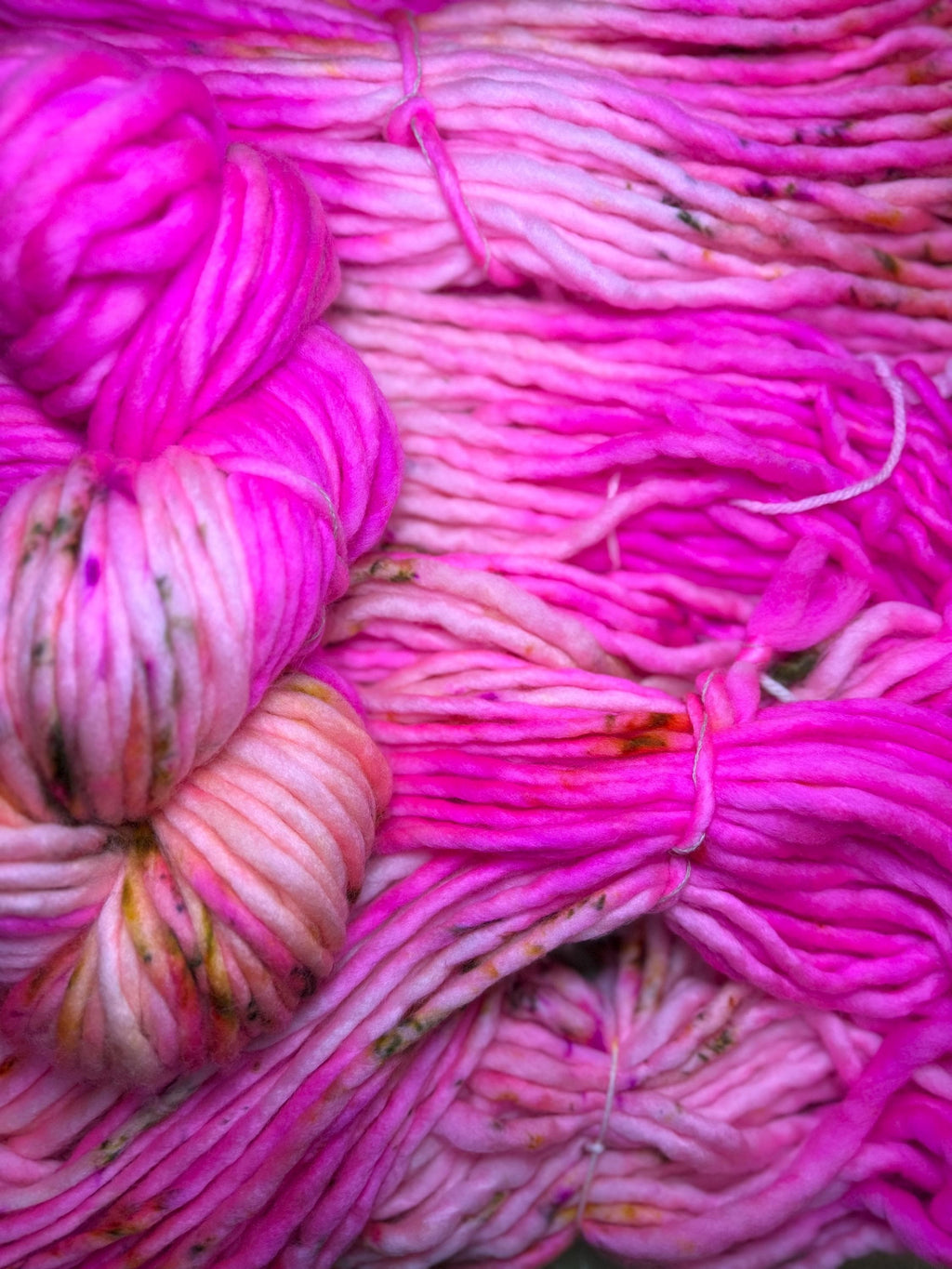 Pink garden Hand dyed super bulky merino wool yarn