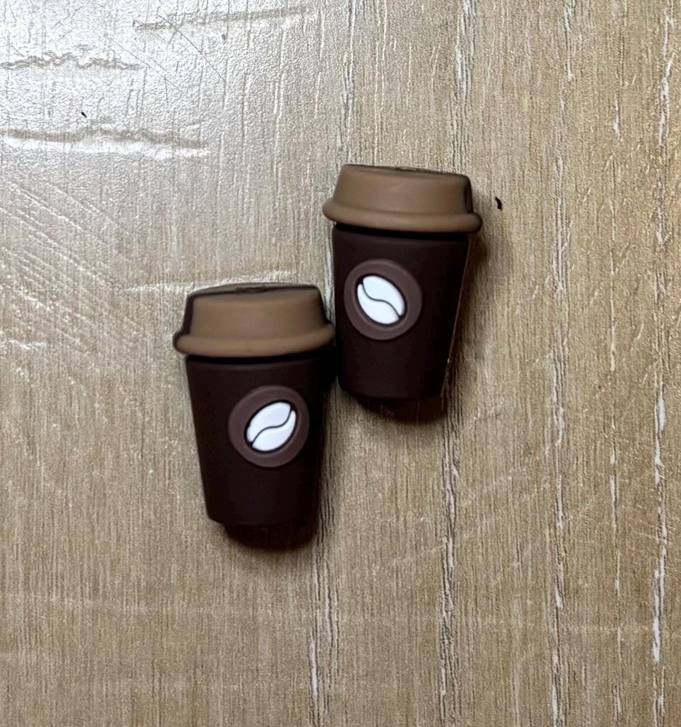 Coffee cup needle stoppers for knitting