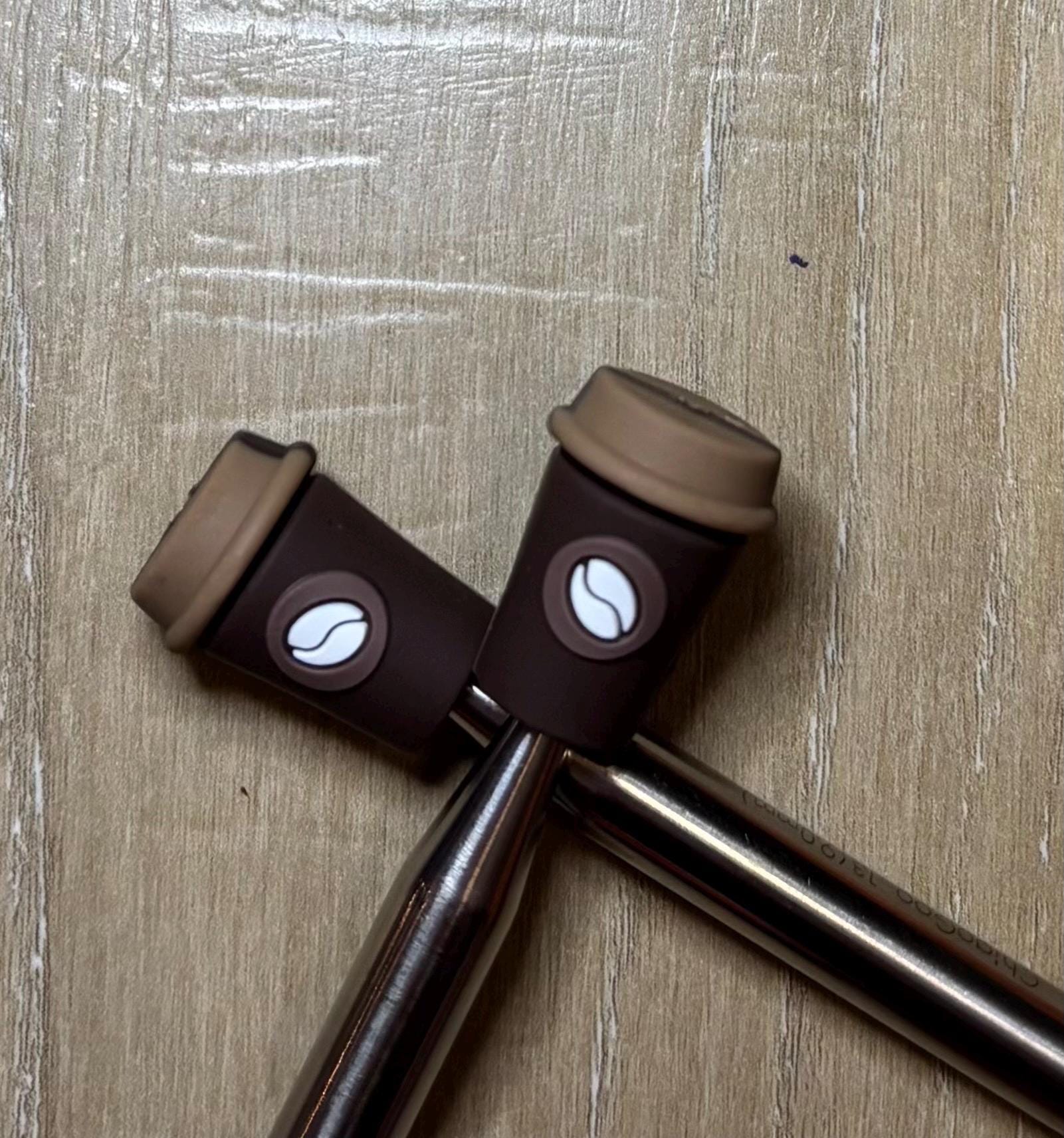 Coffee cup needle stoppers for knitting