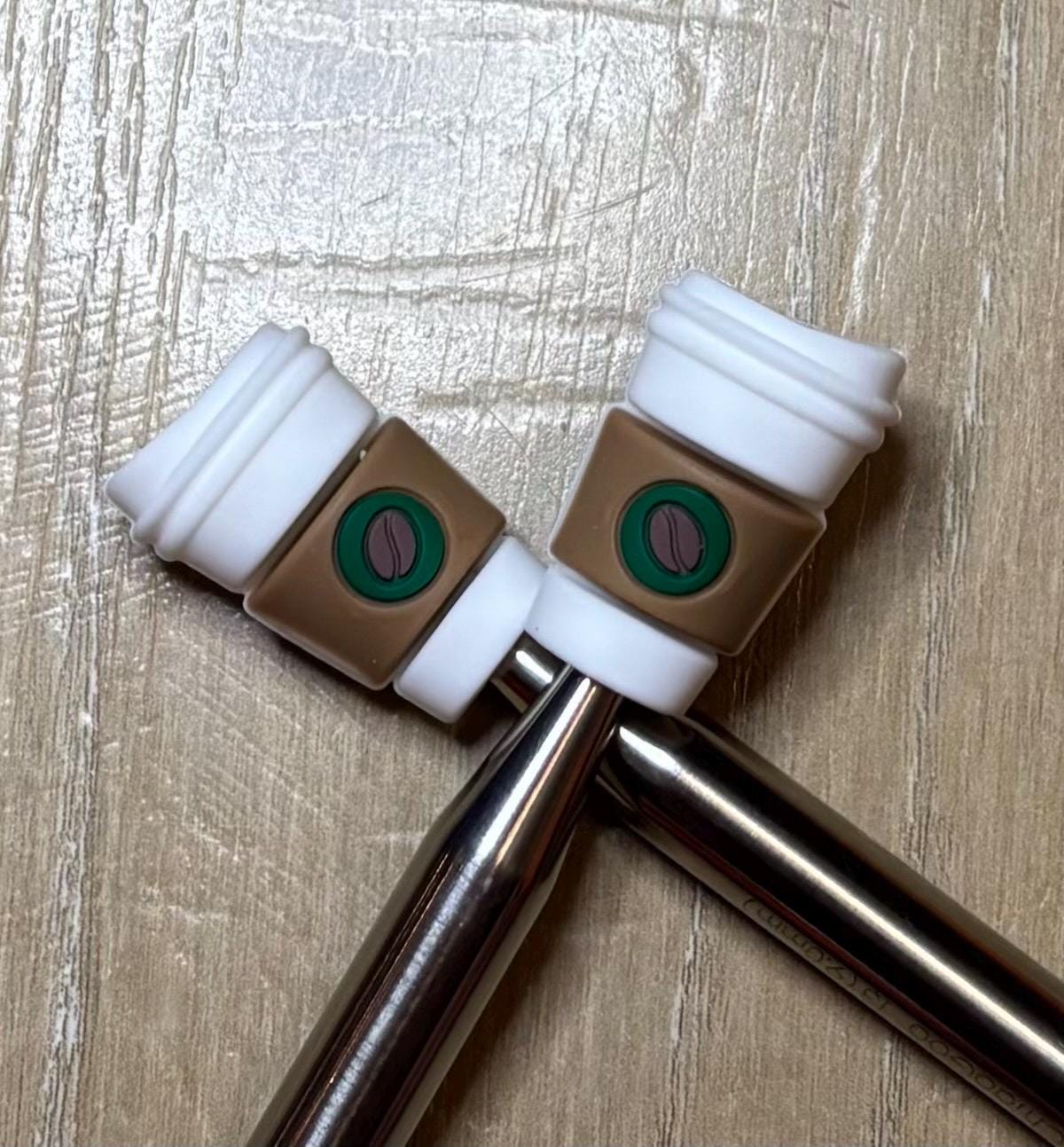 Coffee cup needle stoppers for knitting needles