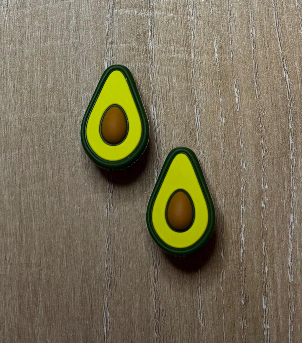 Avocado needle stoppers for knitting needles
