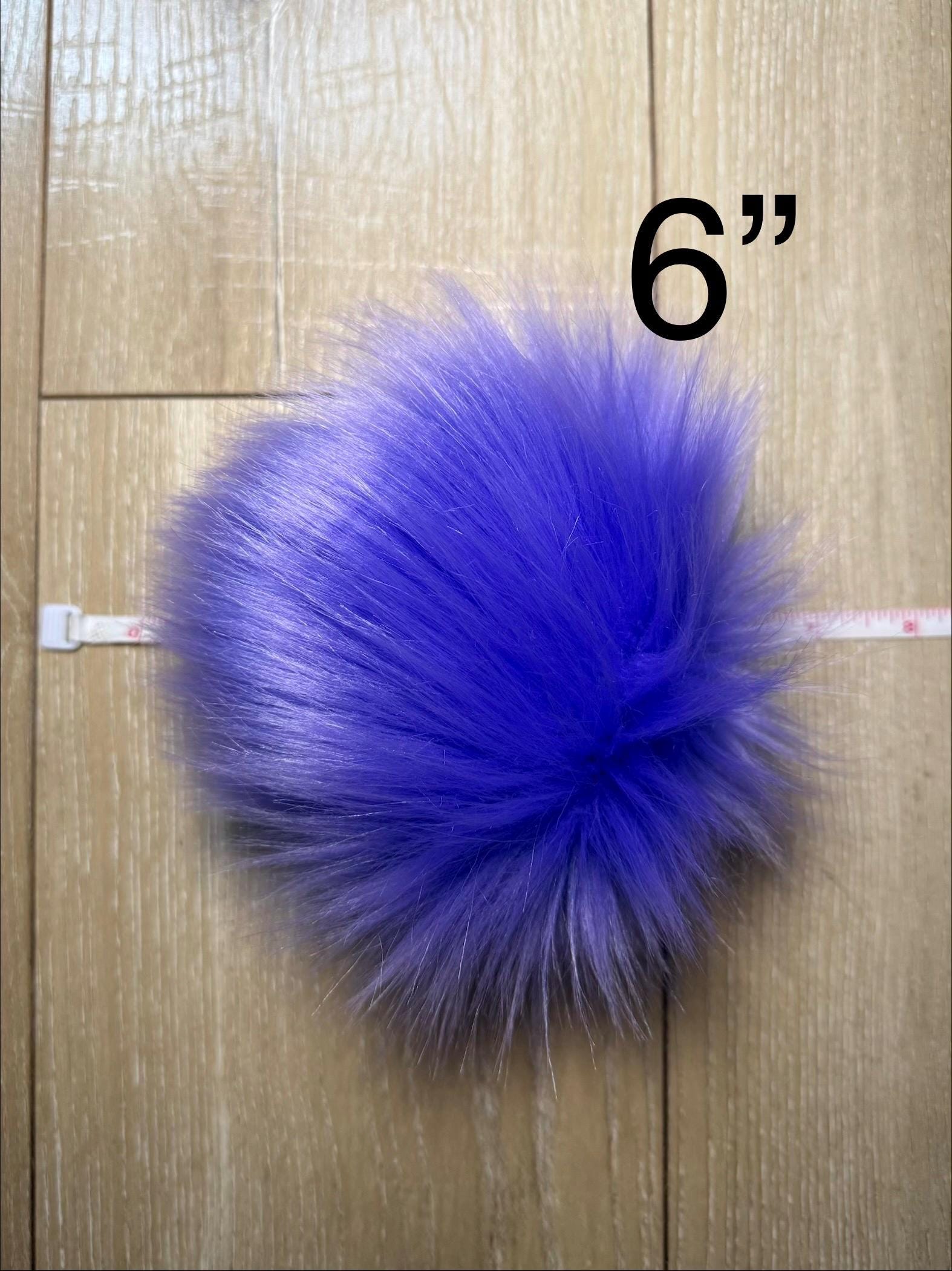 Dark periwinkle faux fur Pom Pom