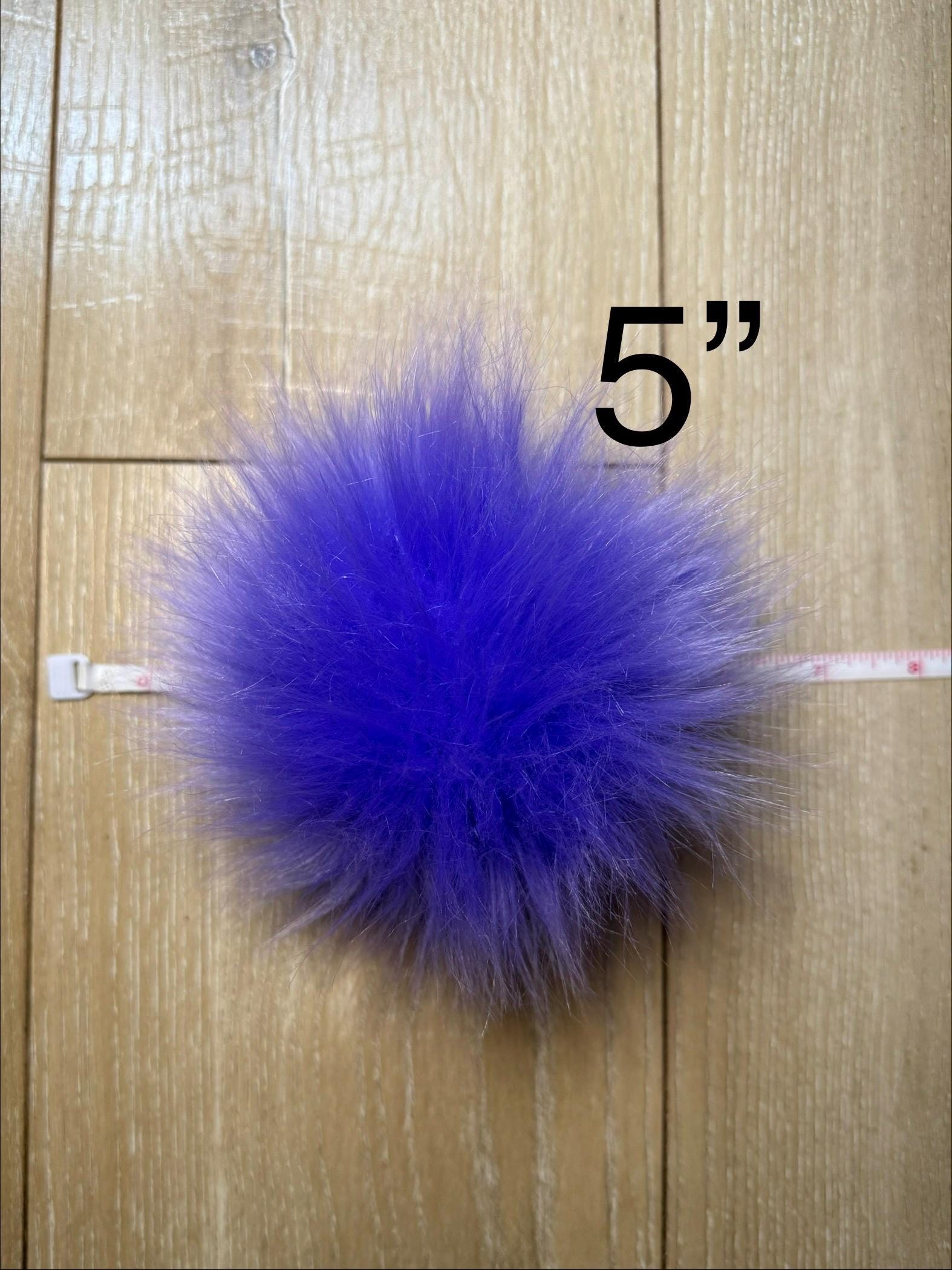 Dark periwinkle faux fur Pom Pom