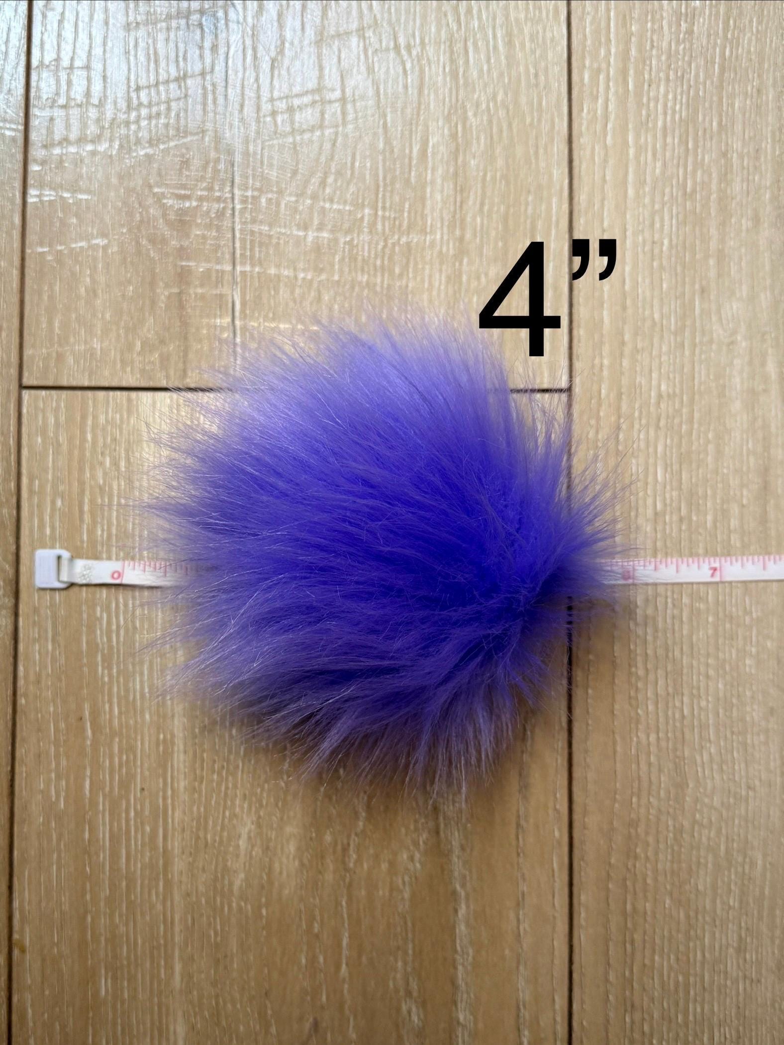 Dark periwinkle faux fur Pom Pom