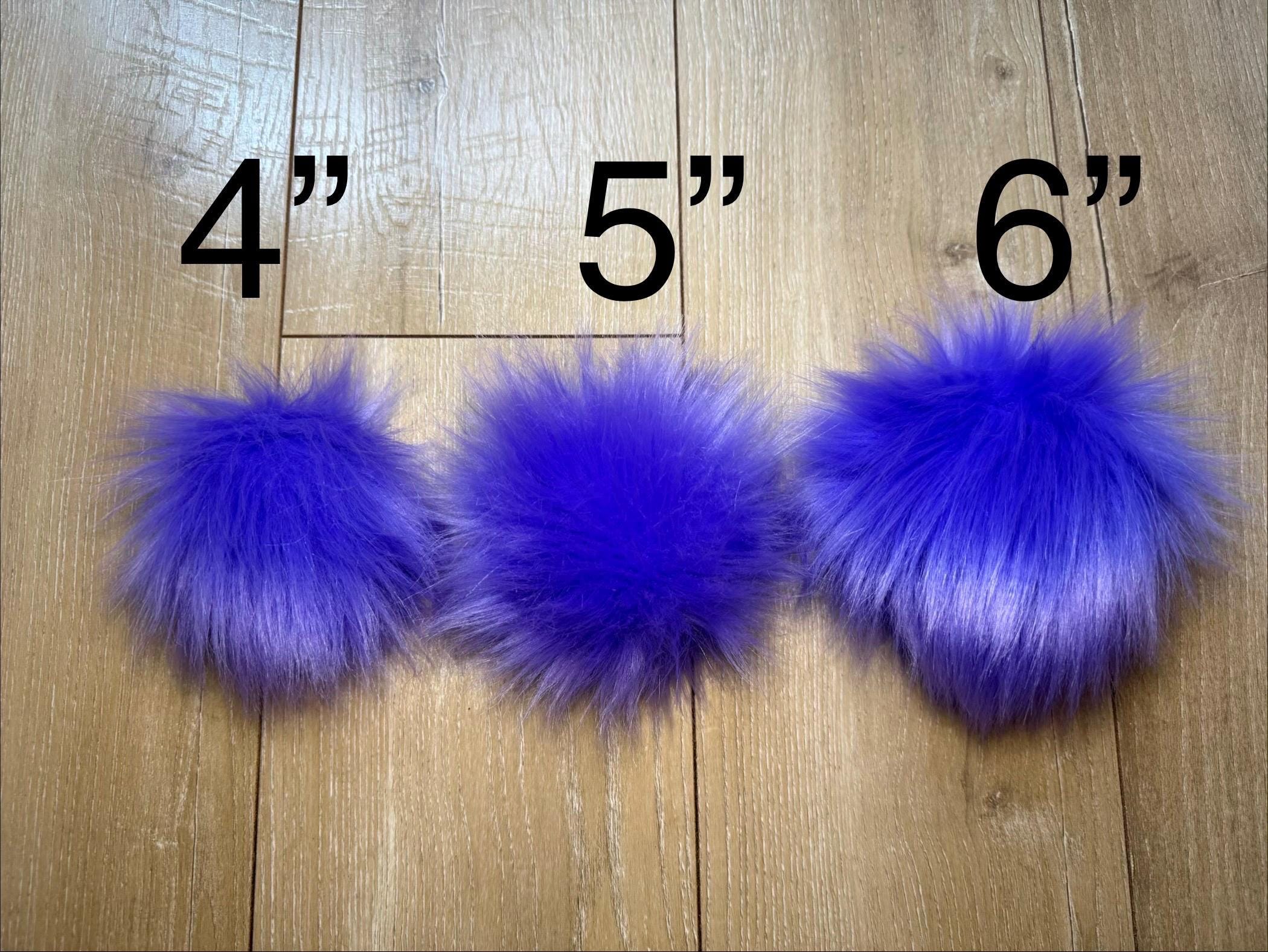 Dark periwinkle faux fur Pom Pom