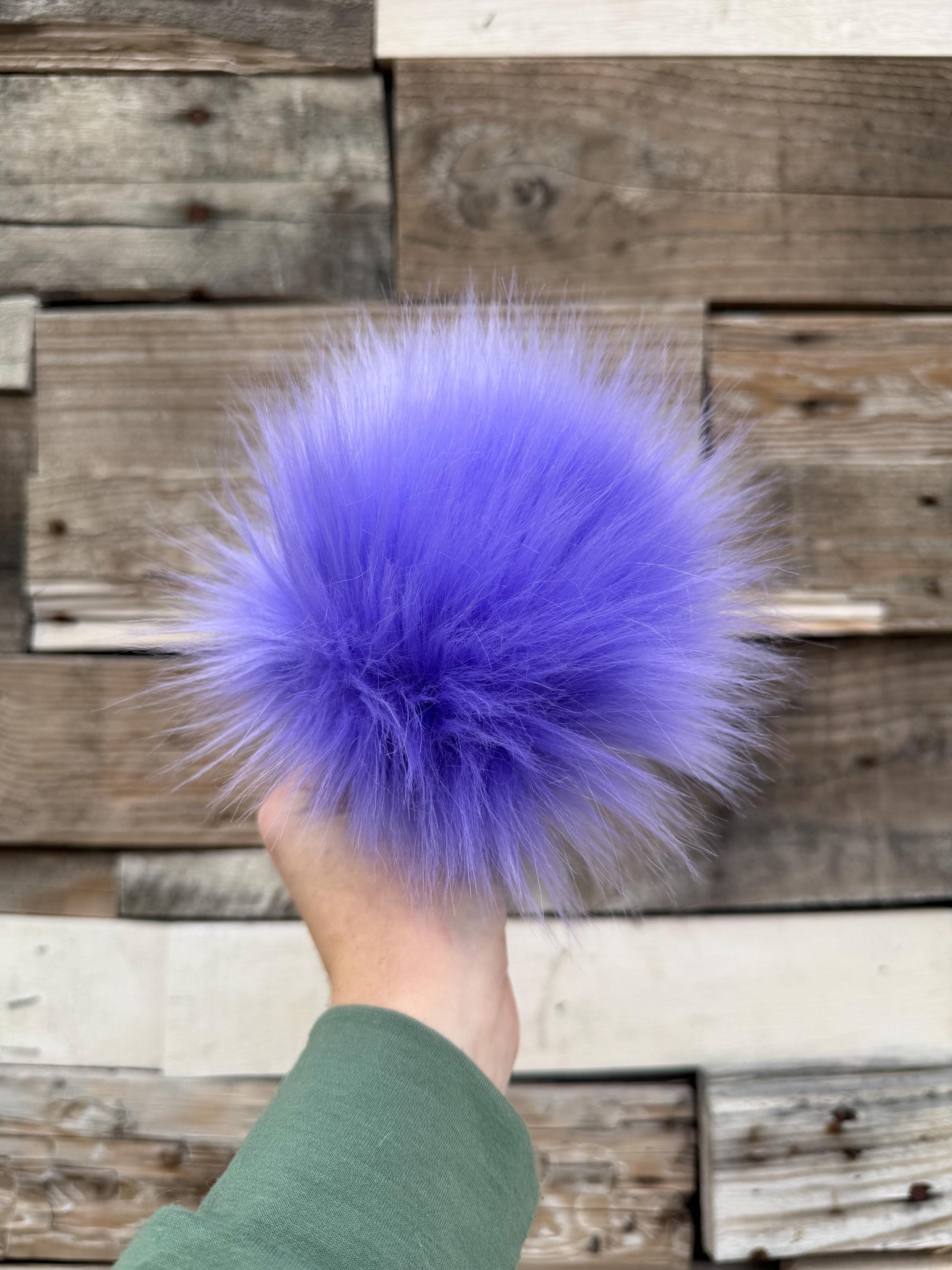 Dark periwinkle faux fur Pom Pom