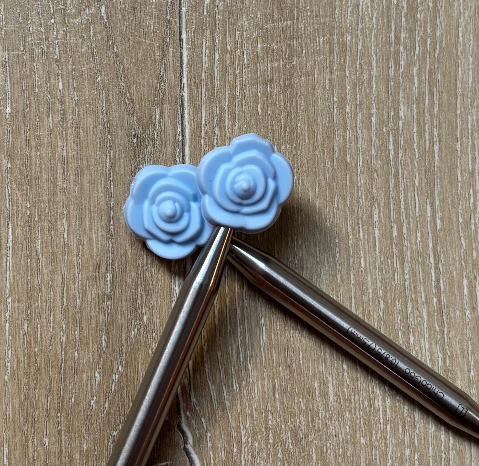 Rose needle stoppers stitch stopper for knitting needles