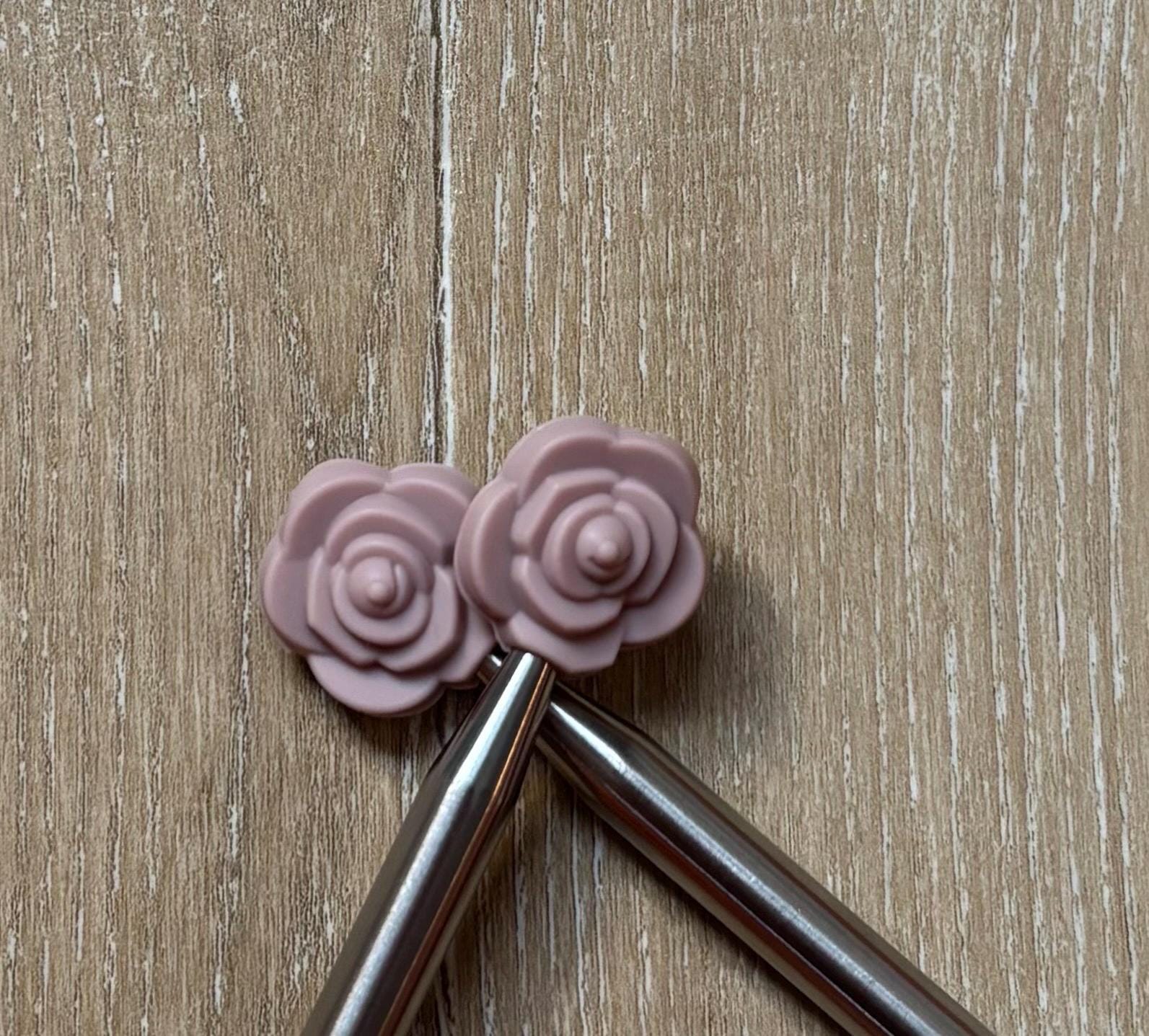 Rose needle stoppers stitch stopper for knitting needles