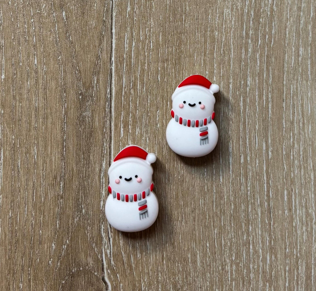 Snowman needle stoppers for knitting needles