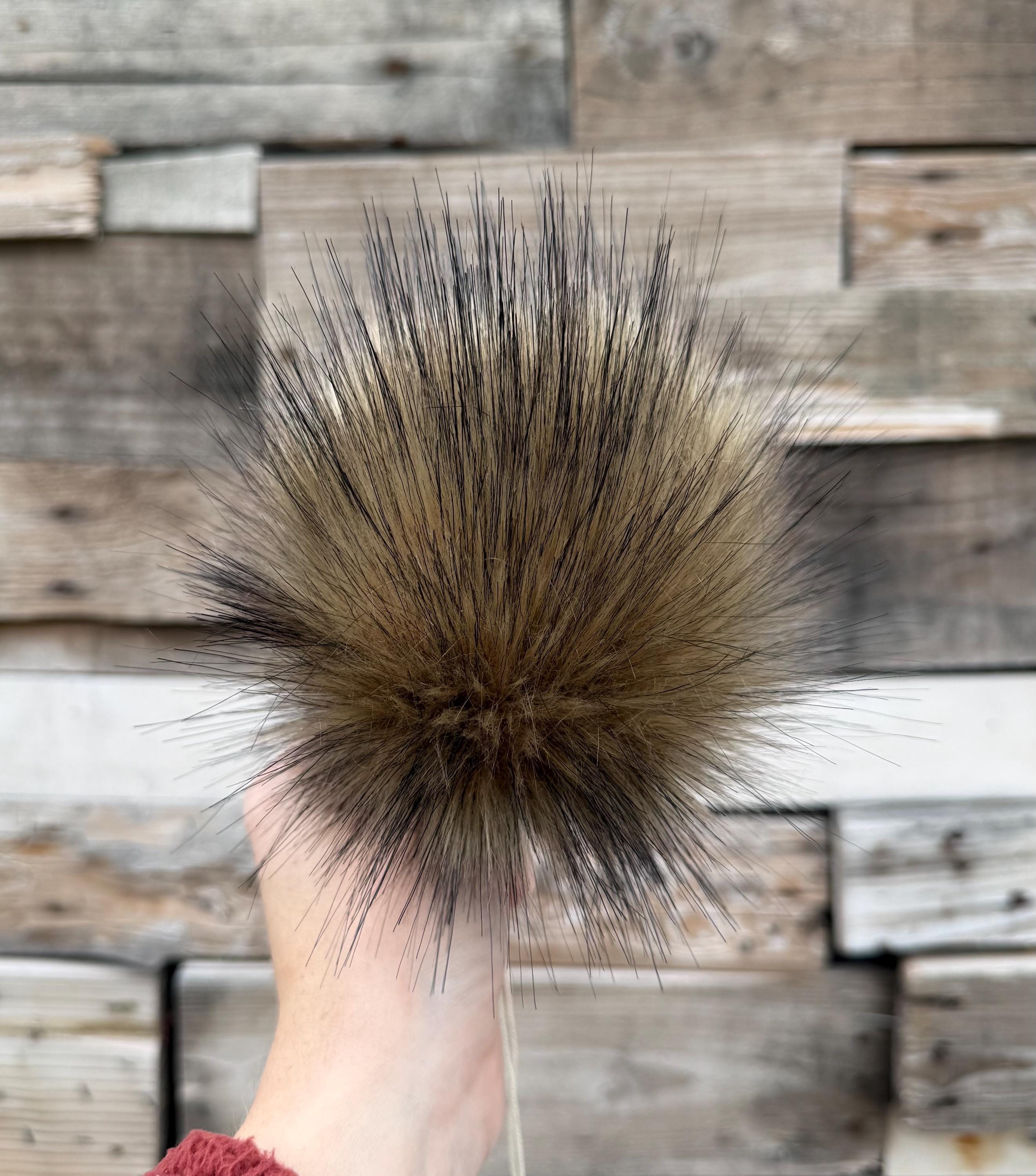 Coffee cake faux fur pom pom