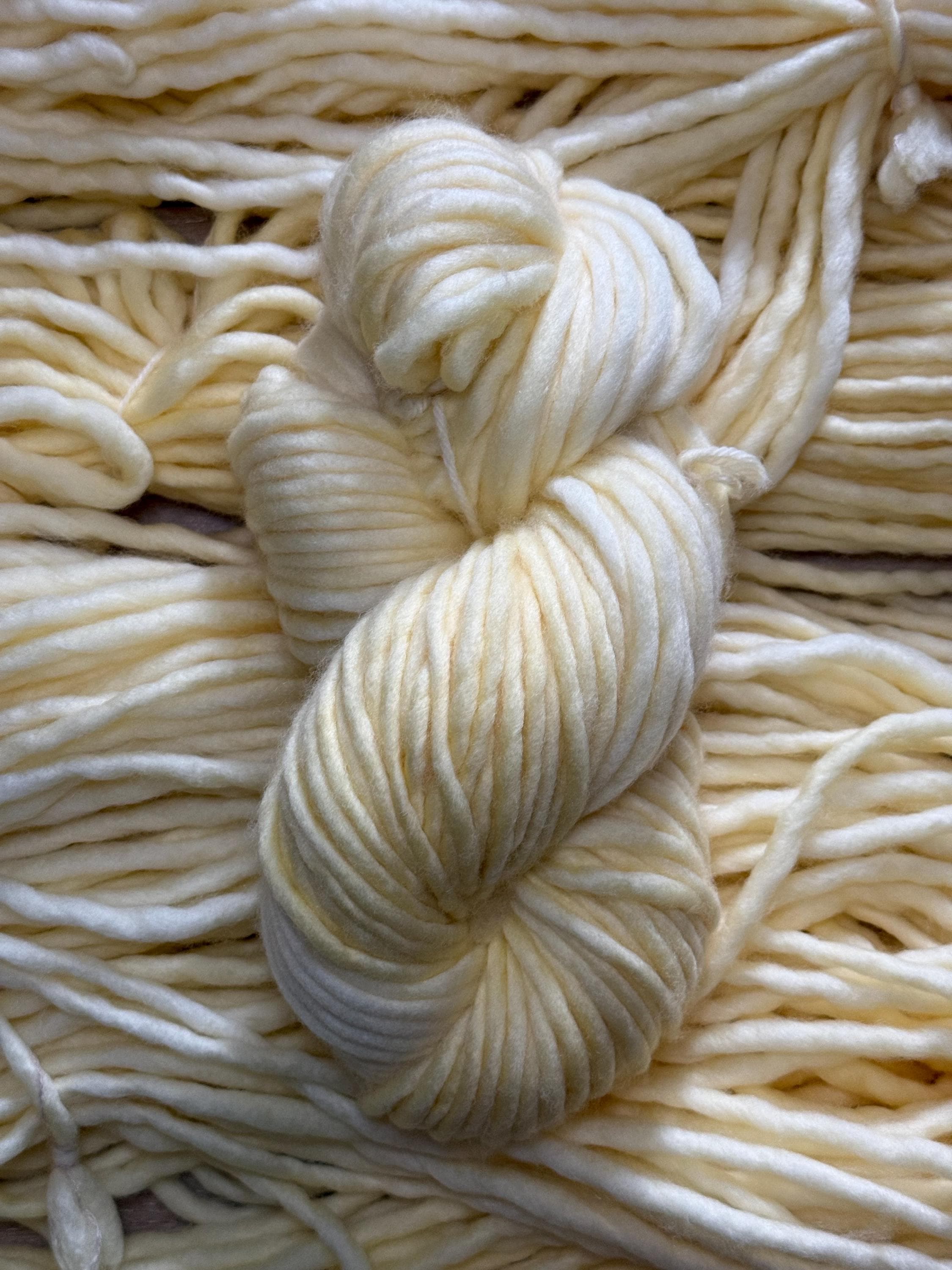 Buttercream Hand dyed super bulky merino wool yarn
