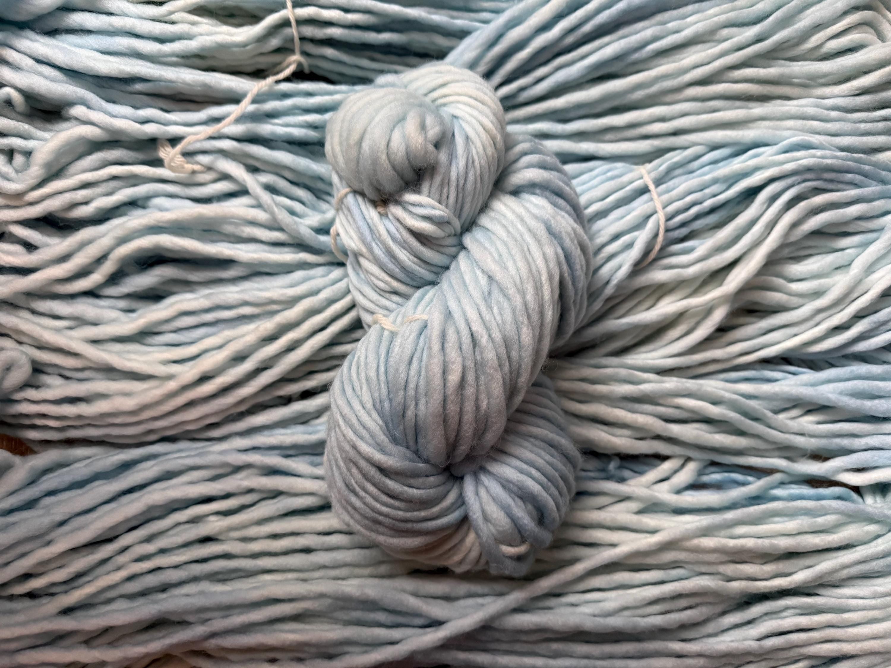 Morning mist Hand dyed super bulky merino wool yarn