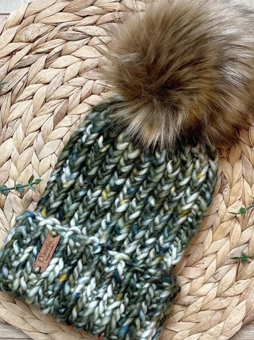Green Multi color Knit luxury beanie