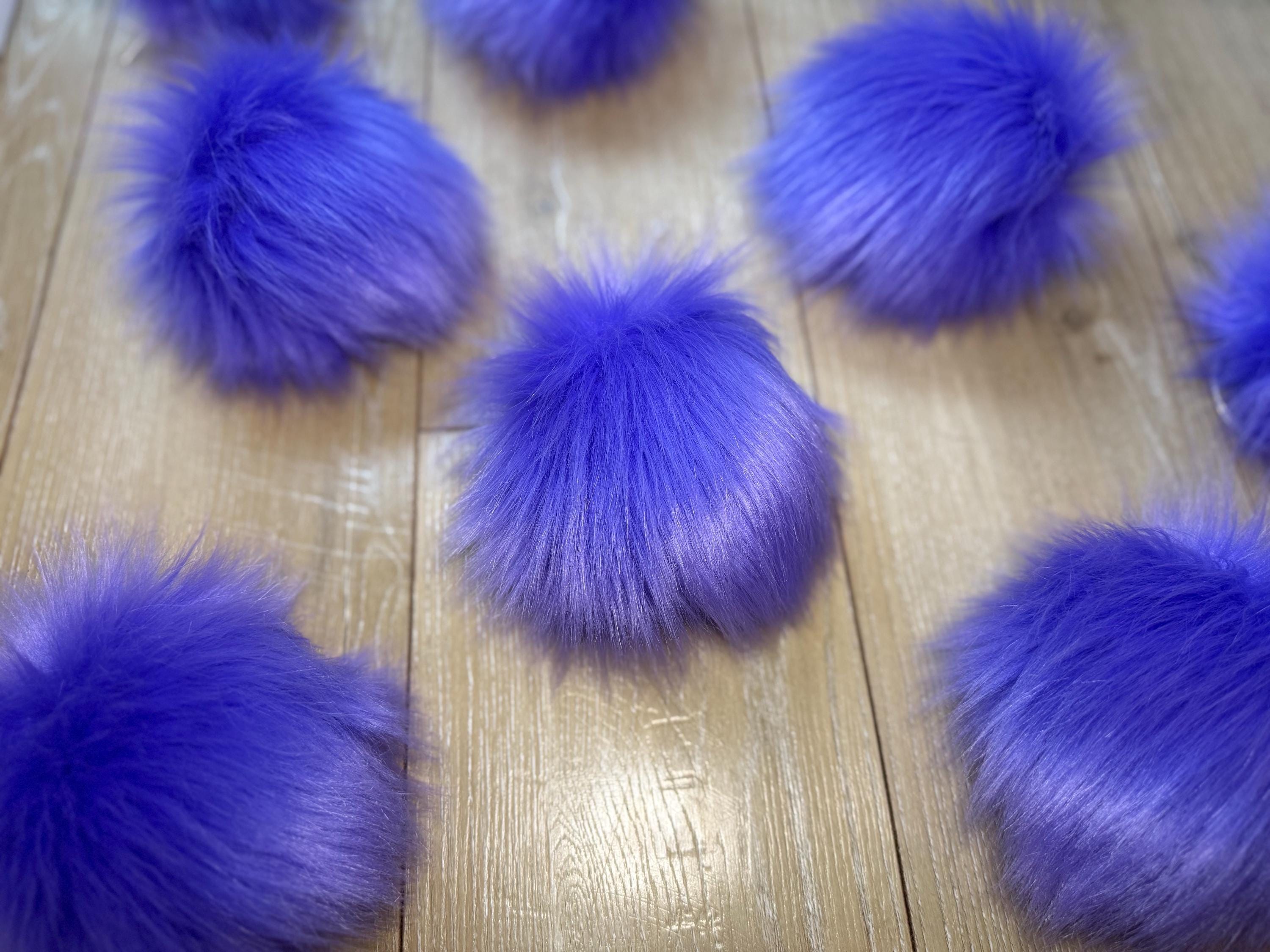 Dark periwinkle faux fur Pom Pom
