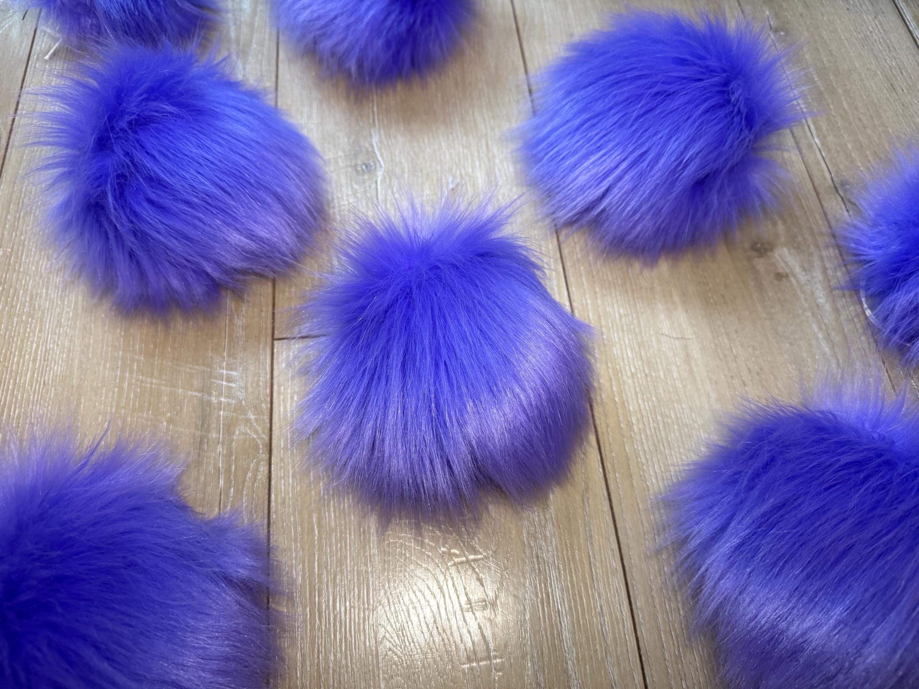 Dark periwinkle faux fur Pom Pom