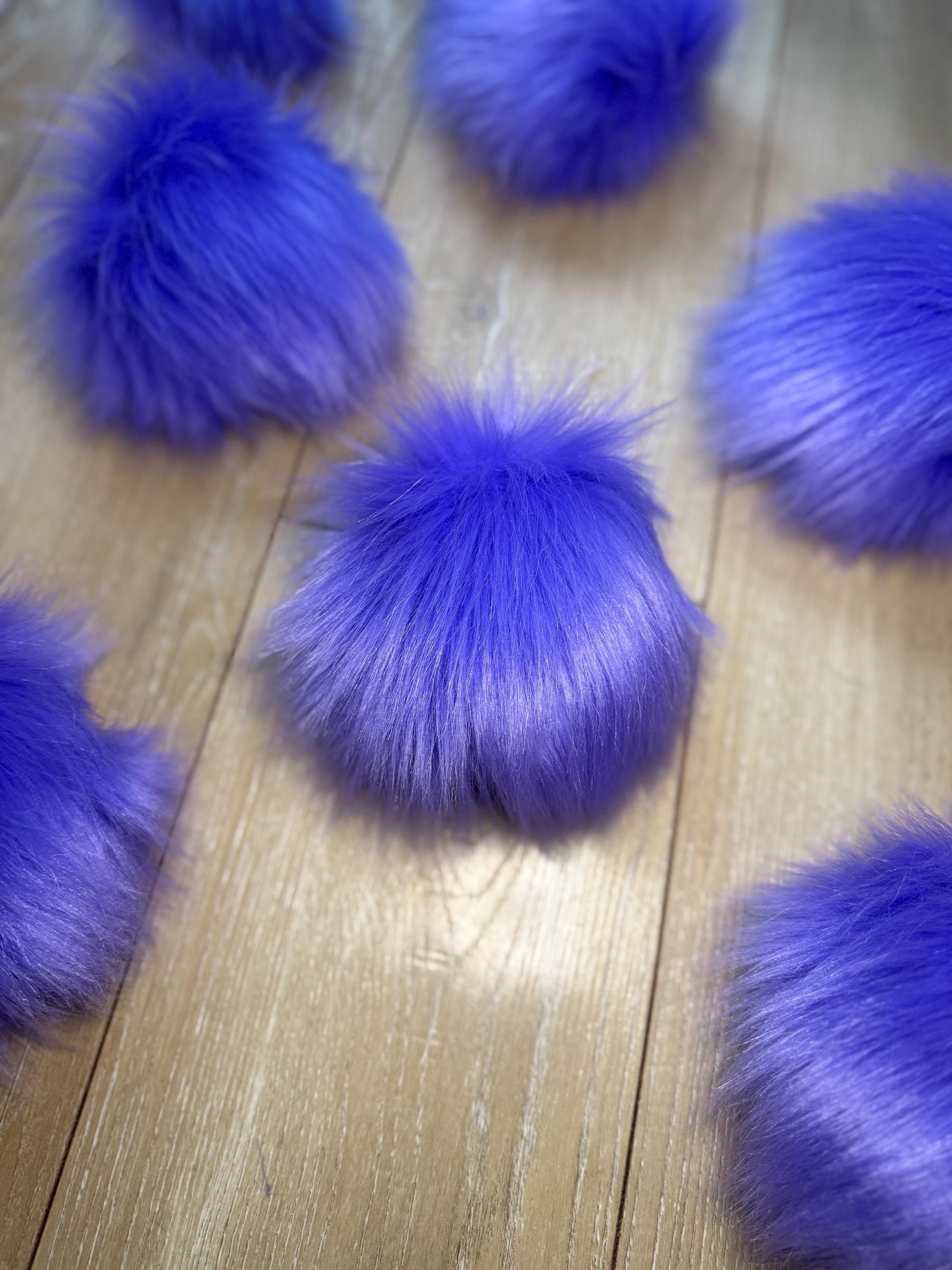 Dark periwinkle faux fur Pom Pom