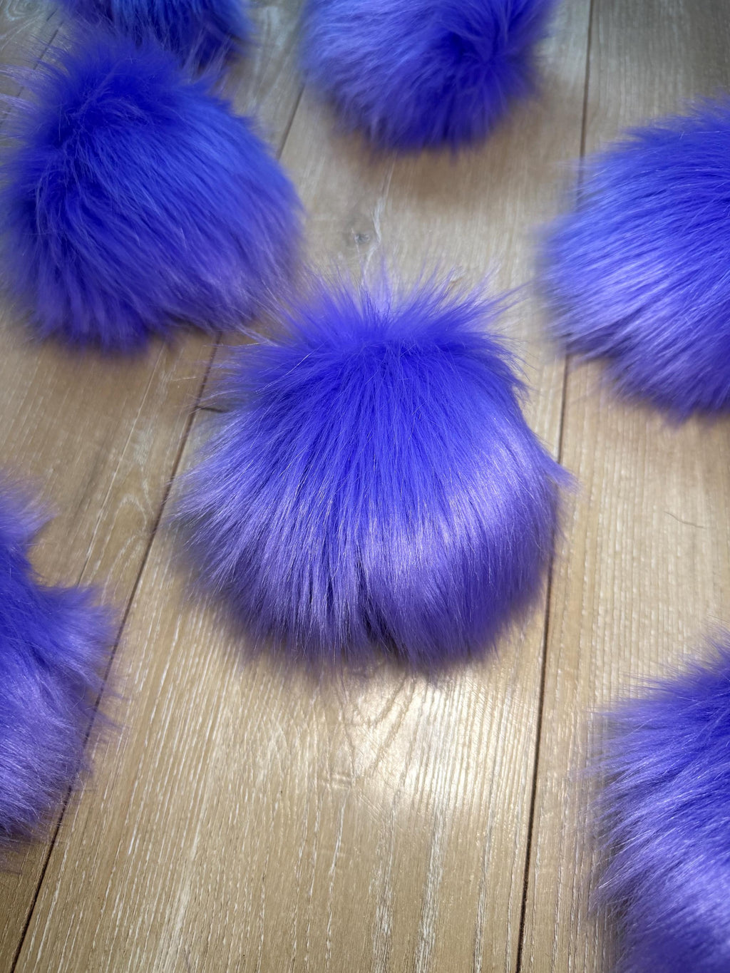 Dark periwinkle faux fur Pom Pom