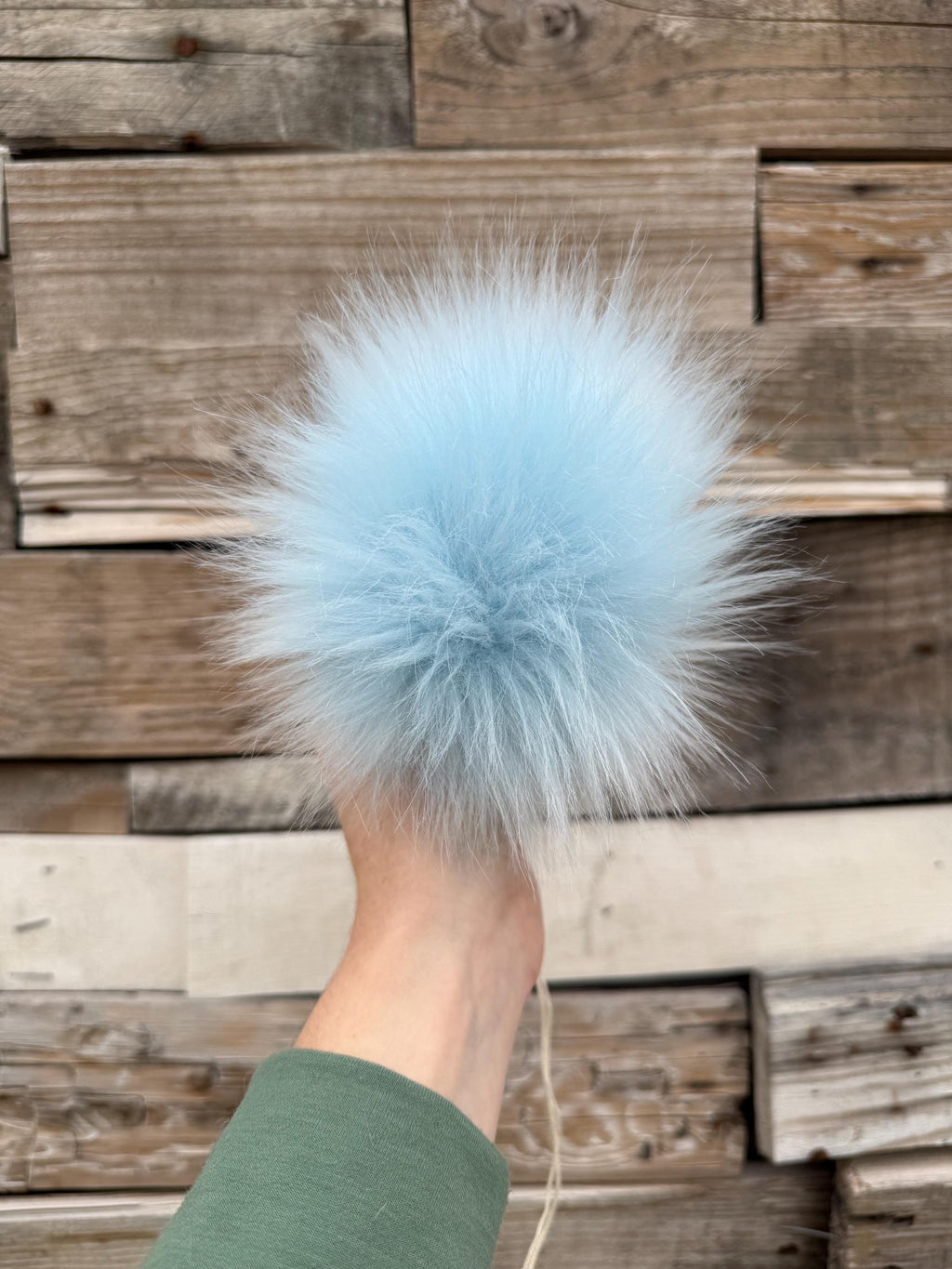 Baby blue Faux fur Pom Pom
