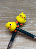 Chick needle stoppers for knitting needles