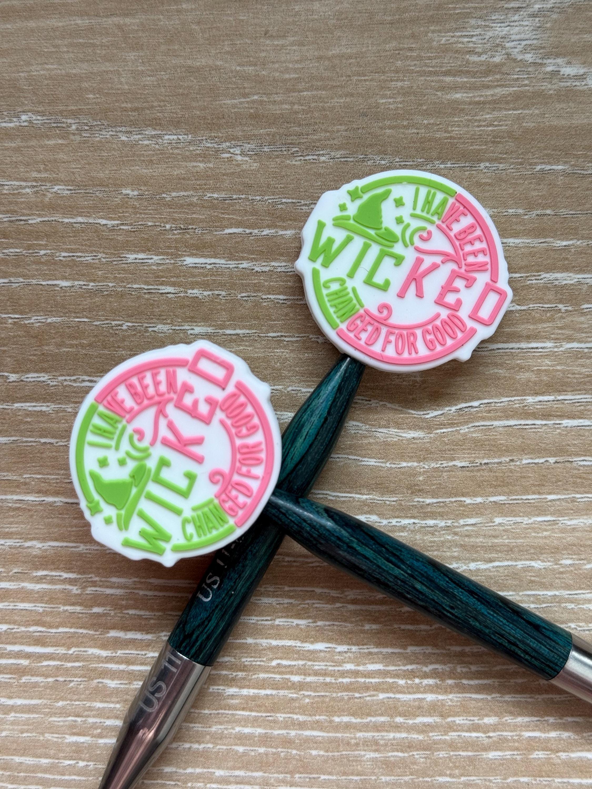 Wicked needle stoppers for knitting needles