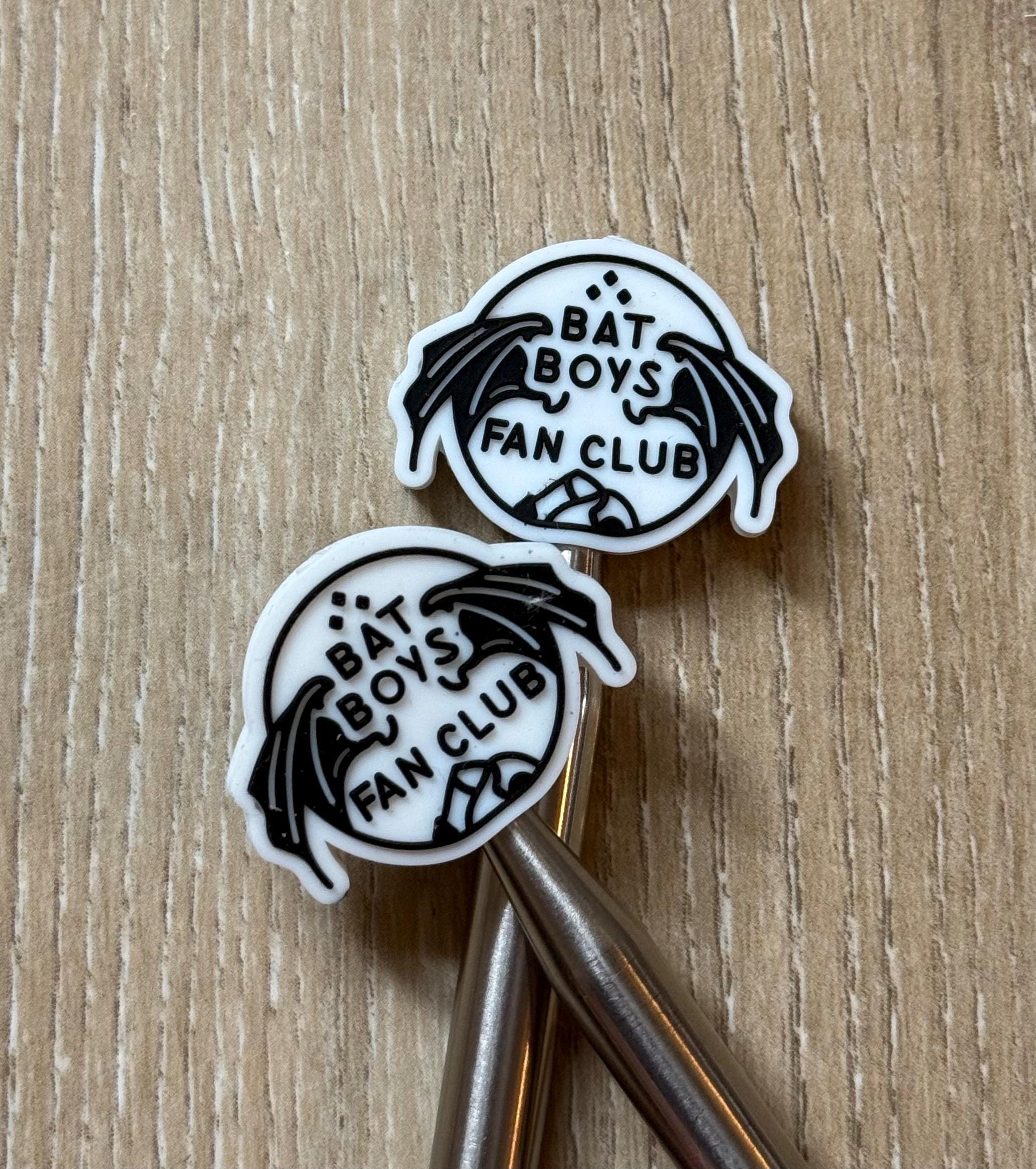 Bat boys needle stoppers for knitting needles