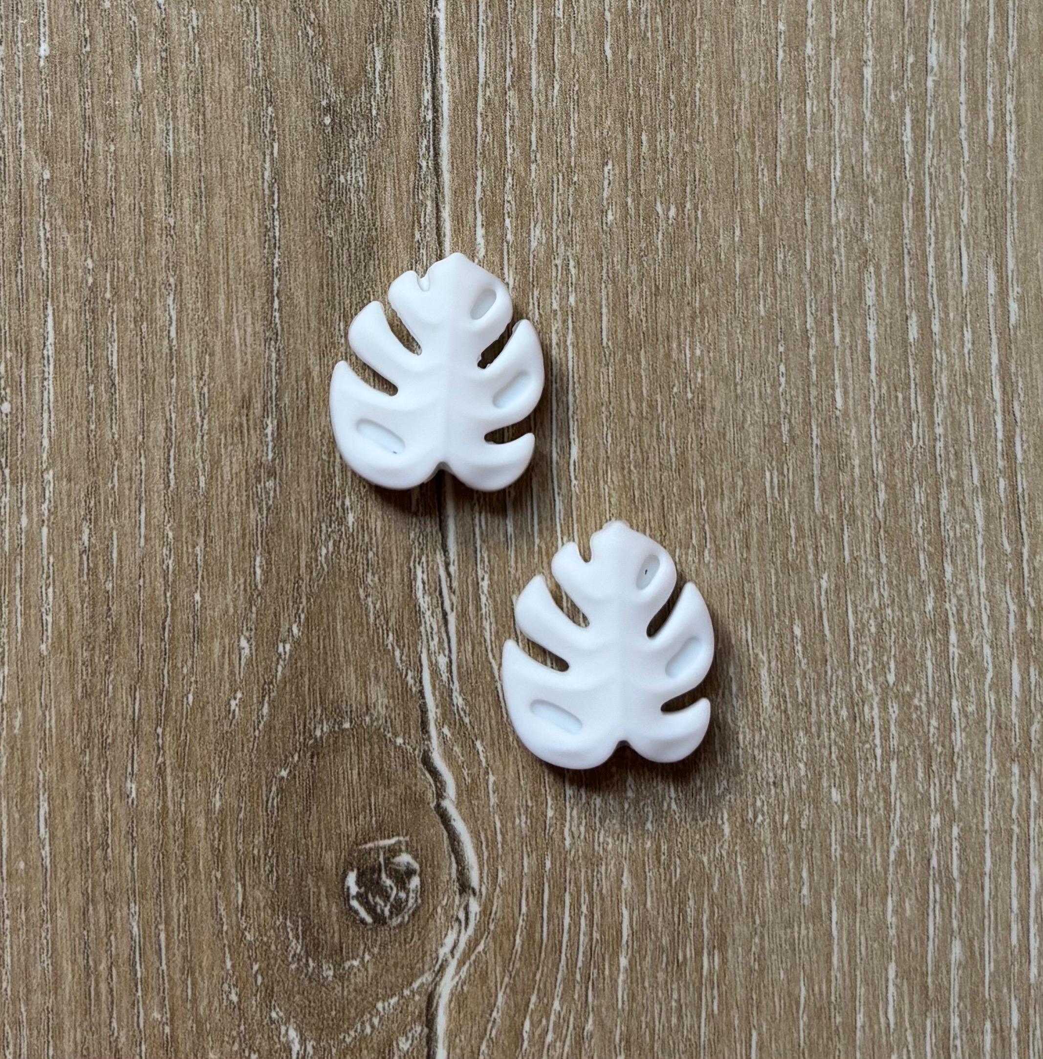 Needle stoppers for knitting needles, leaves, mint, green, lime green, grey, sage