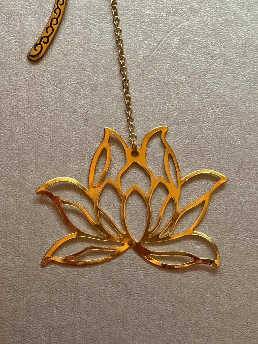 Lotus flower handmade metal bookmark