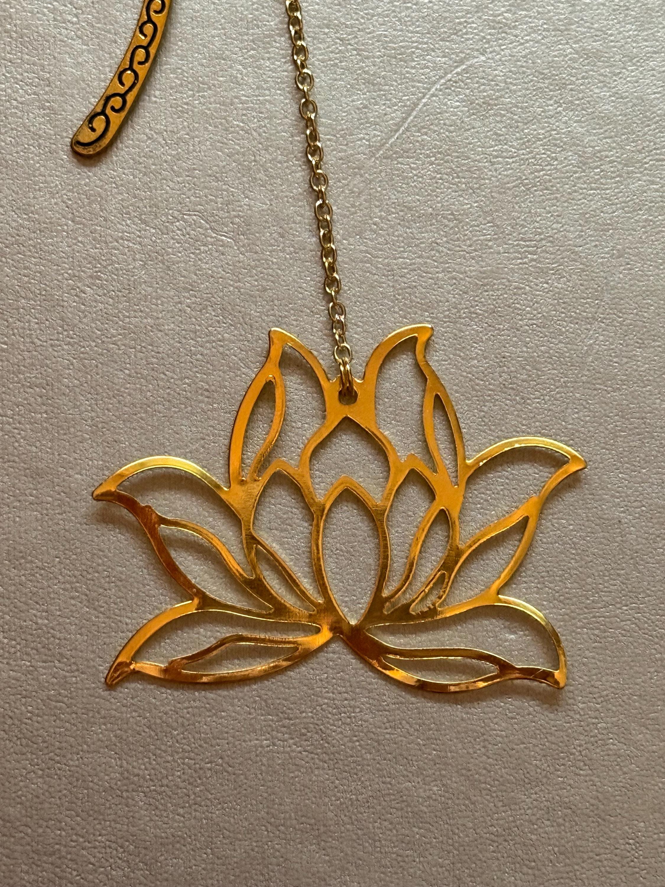 Lotus flower handmade metal bookmark