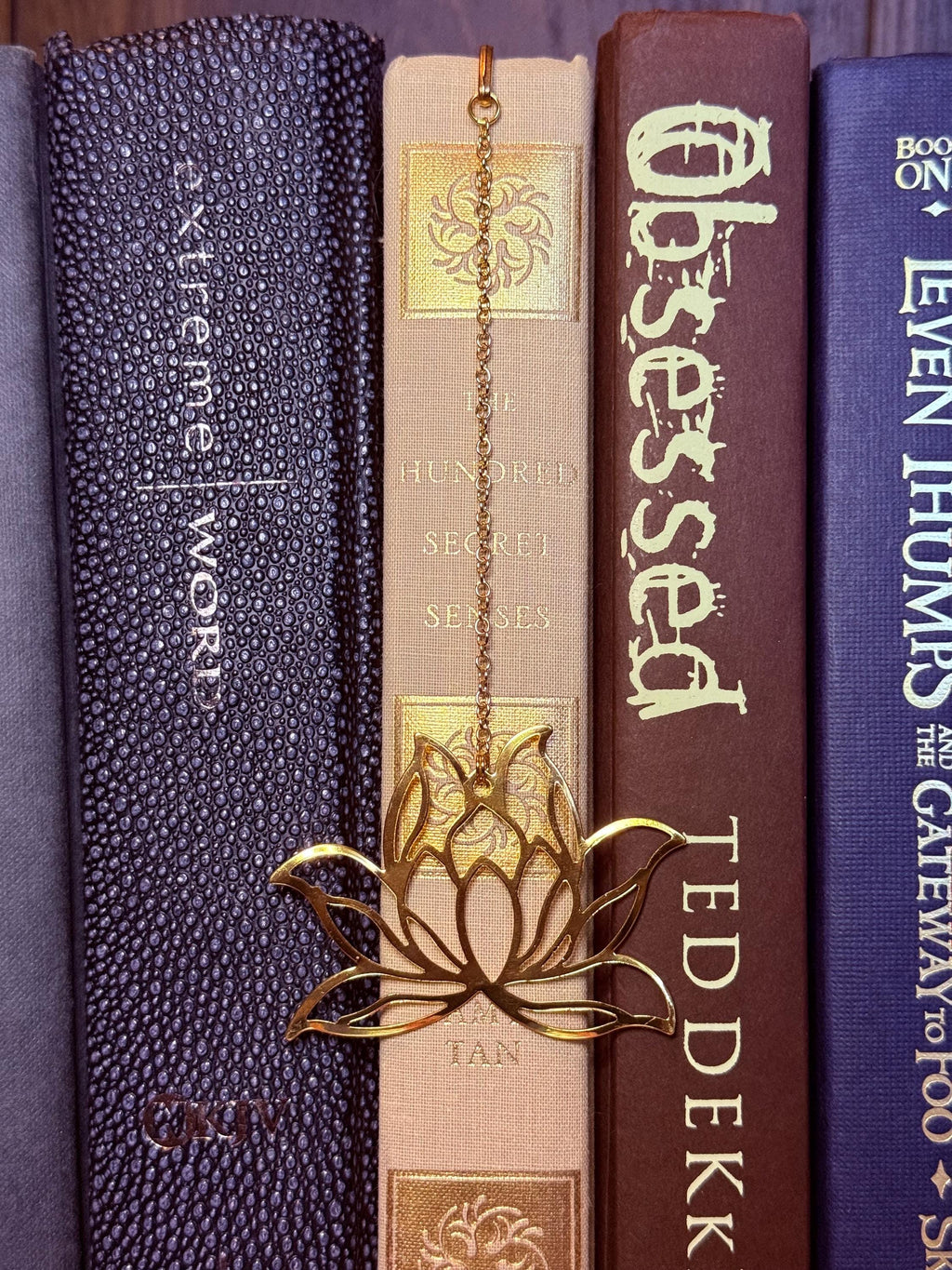Lotus flower handmade metal bookmark