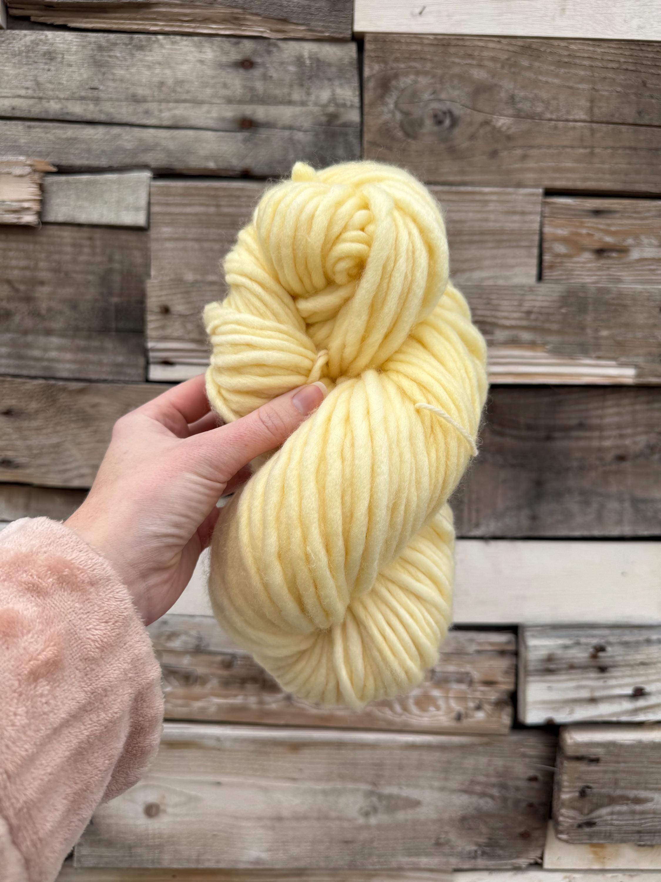 Buttercream Hand dyed super bulky merino wool yarn