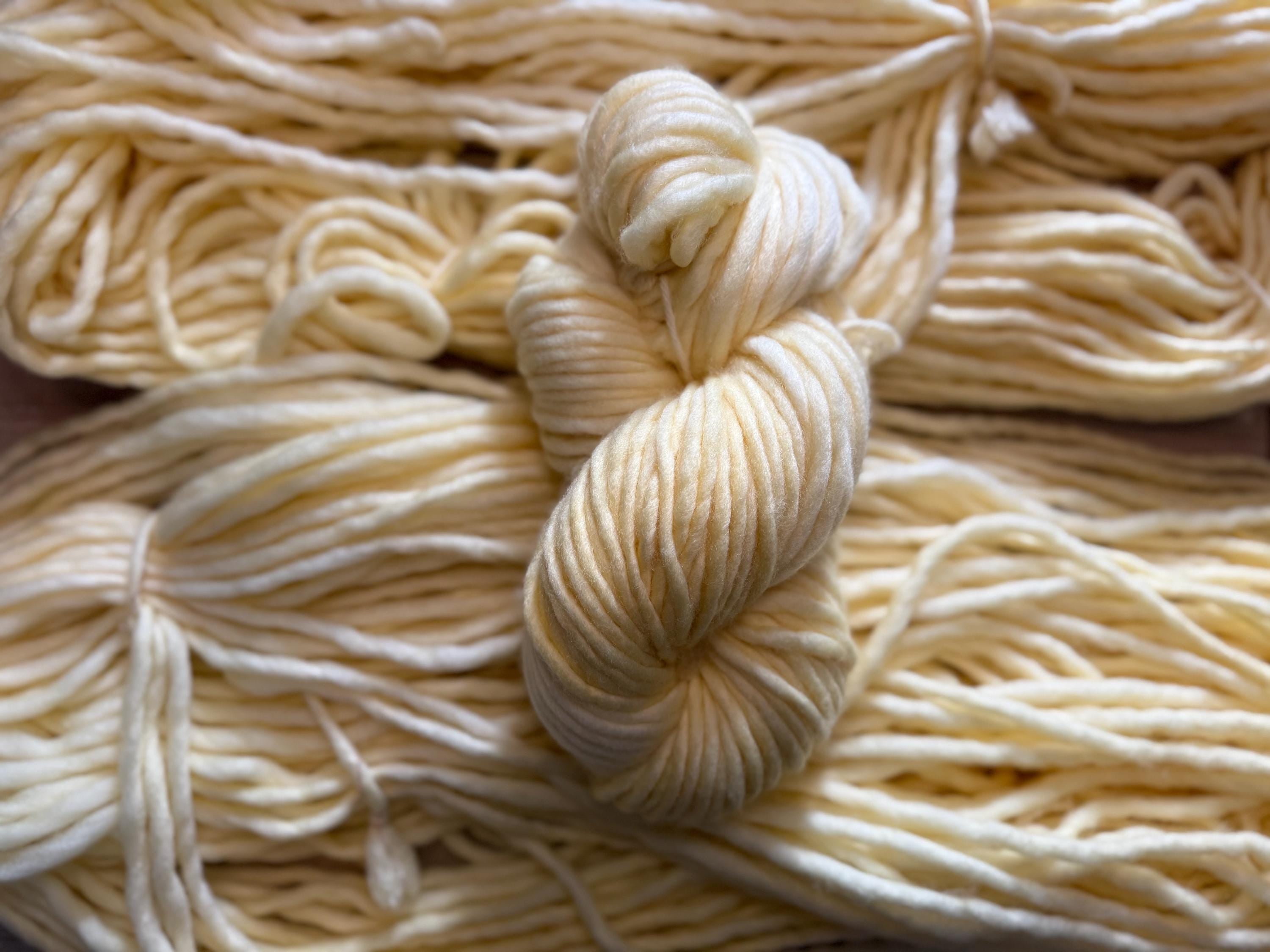 Buttercream Hand dyed super bulky merino wool yarn