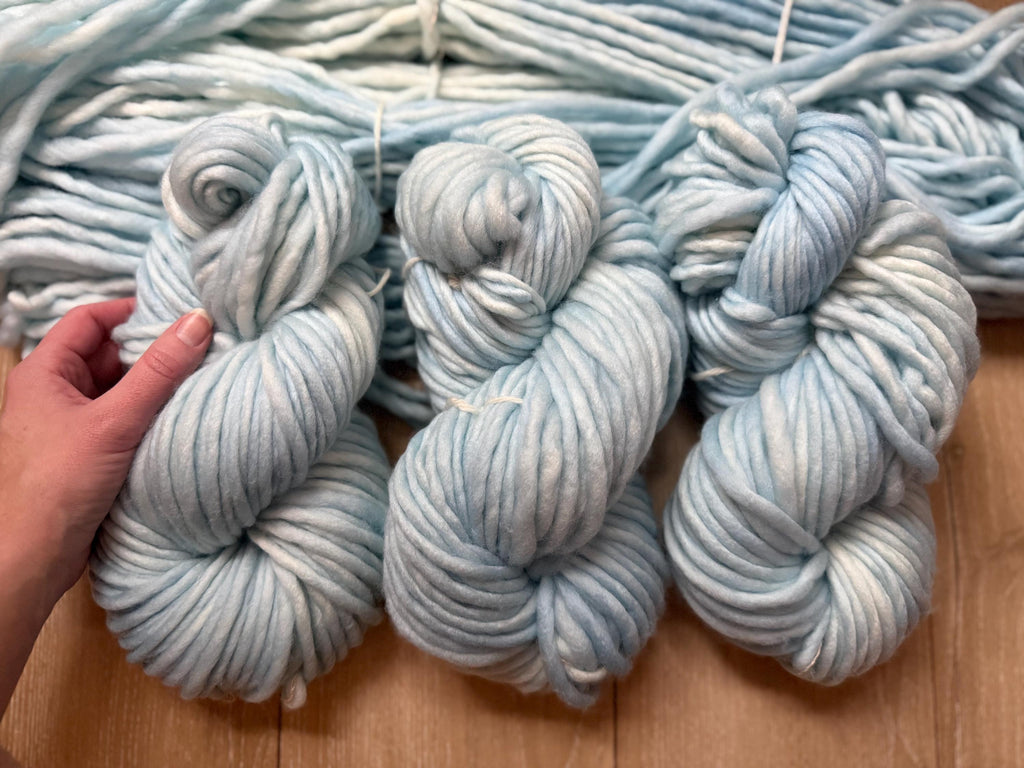 Morning mist Hand dyed super bulky merino wool yarn