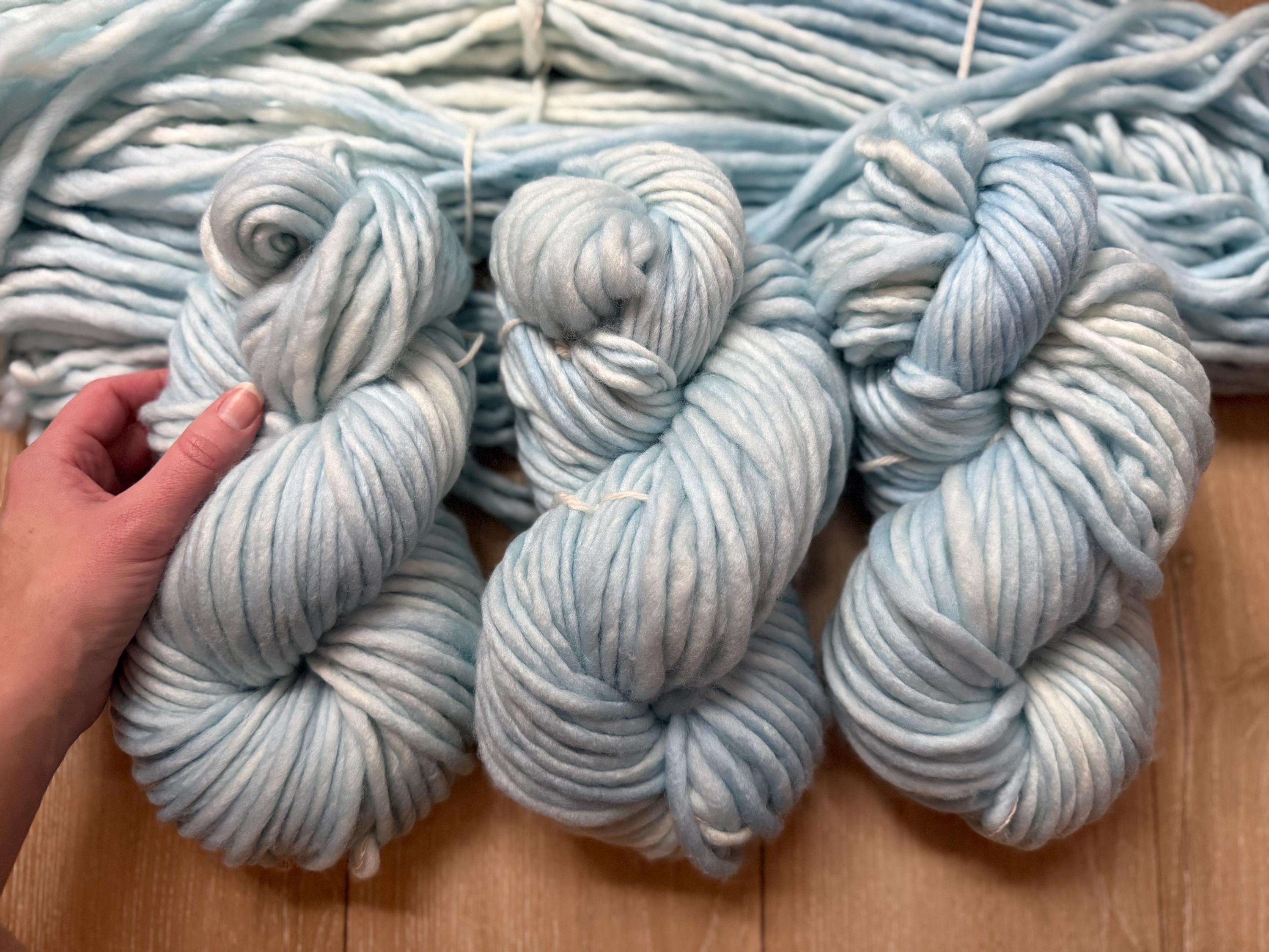 Morning mist Hand dyed super bulky merino wool yarn