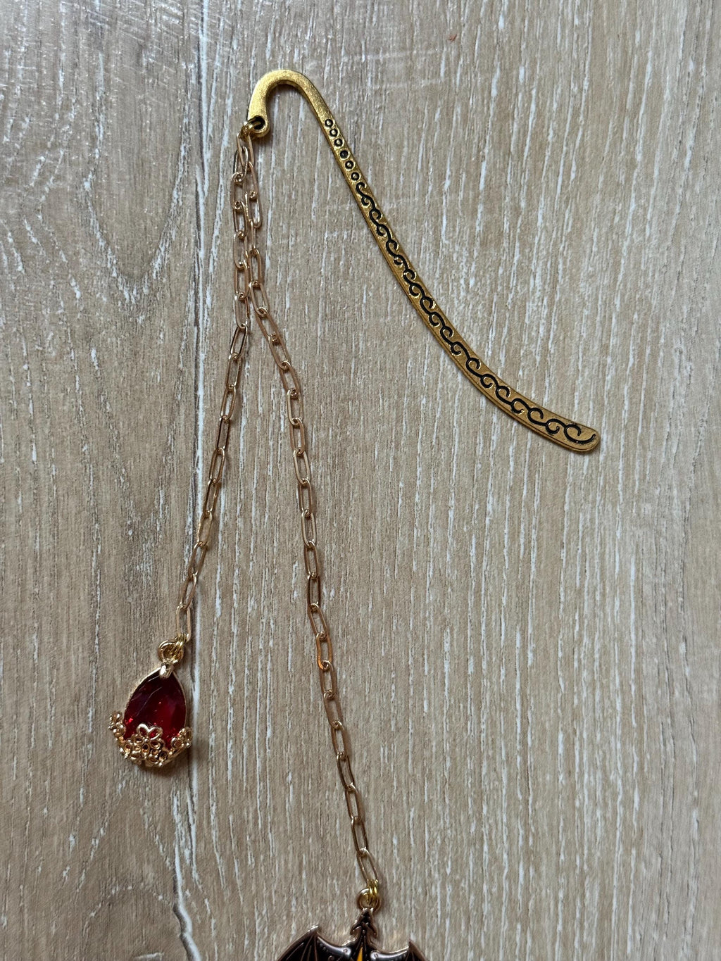 Handmade metal bookmark dragon