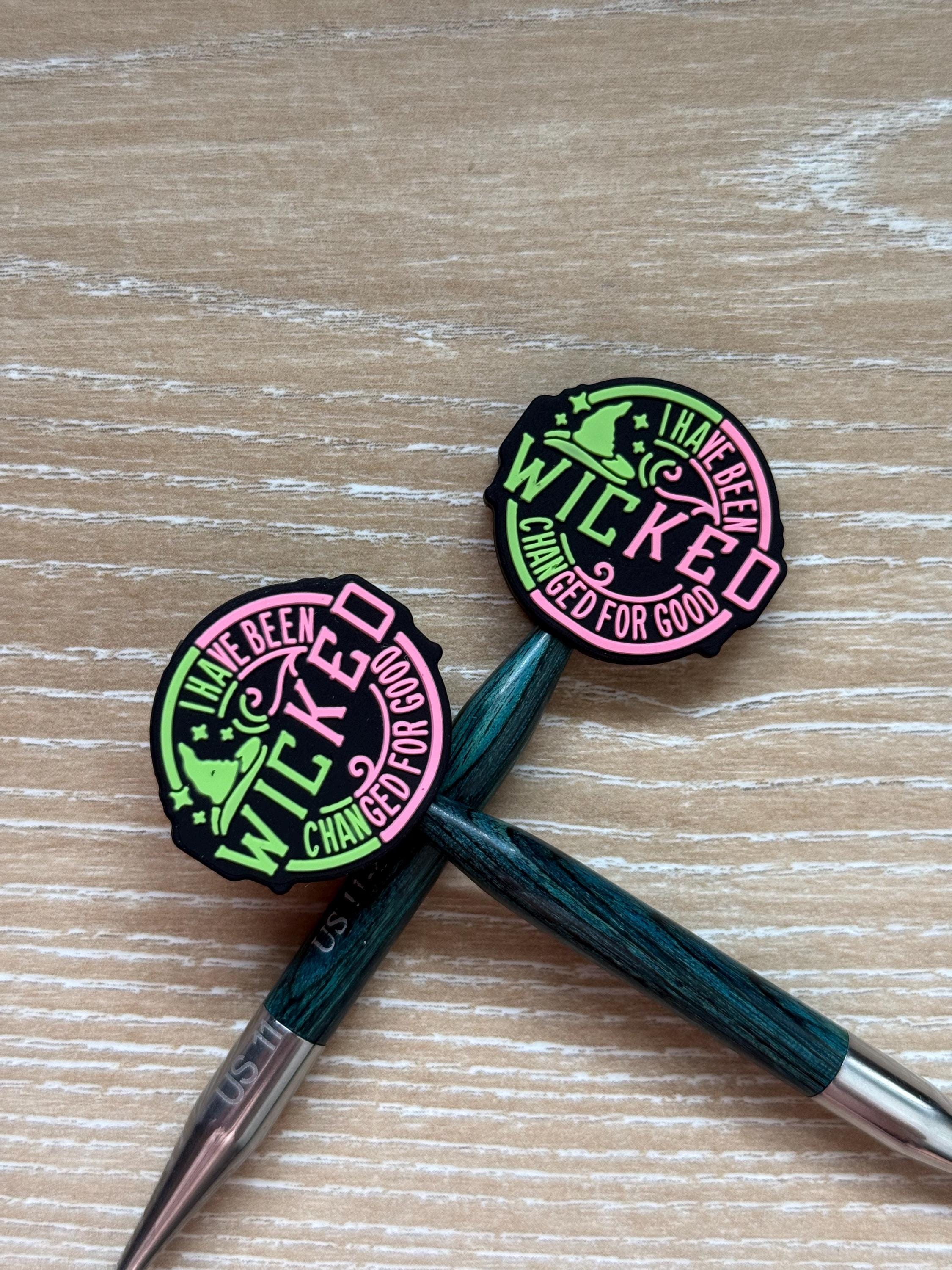 Wicked needle stoppers for knitting needles