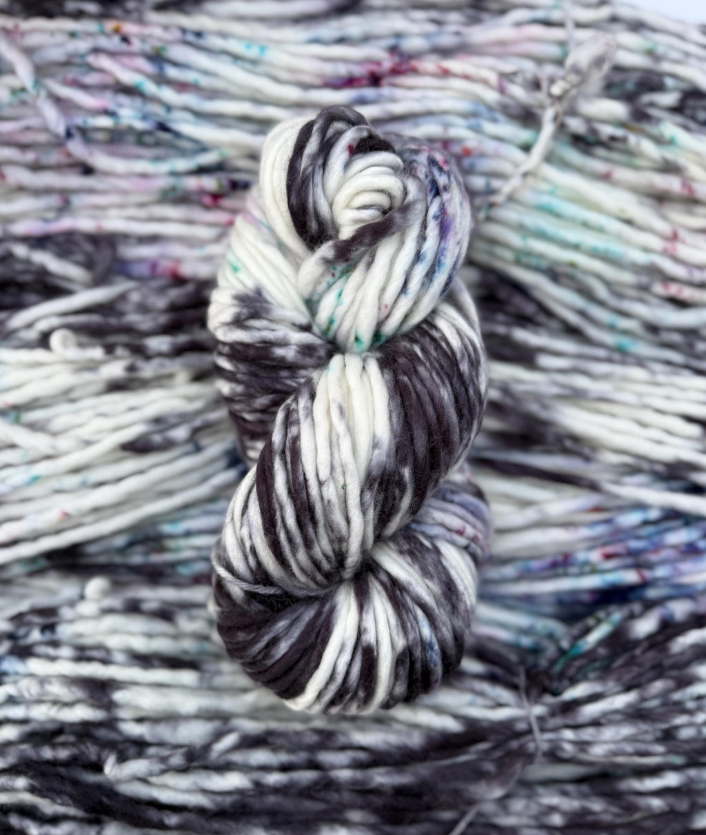 Lunar sprinkles Hand dyed super bulky merino wool yarn
