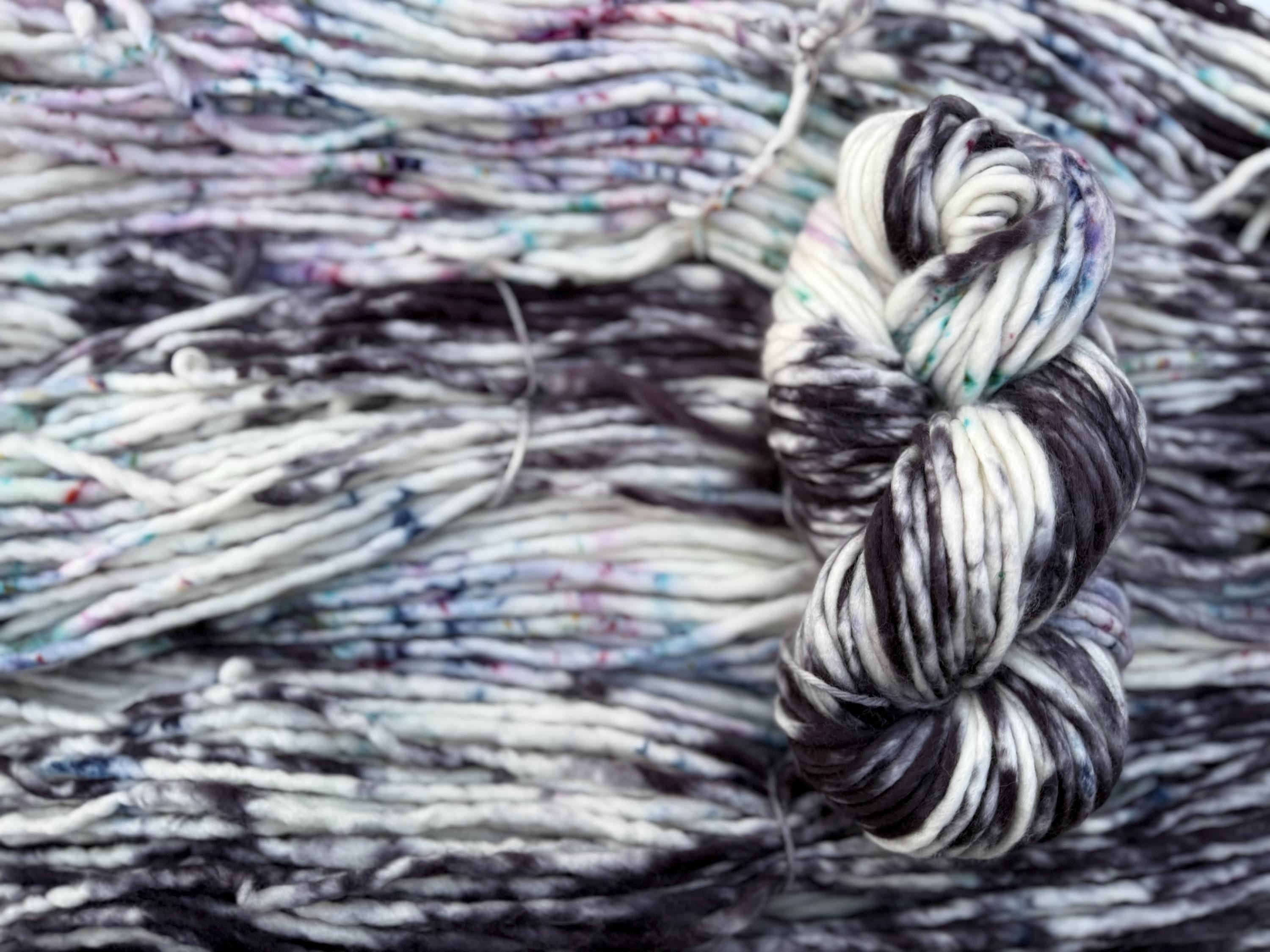 Lunar sprinkles Hand dyed super bulky merino wool yarn
