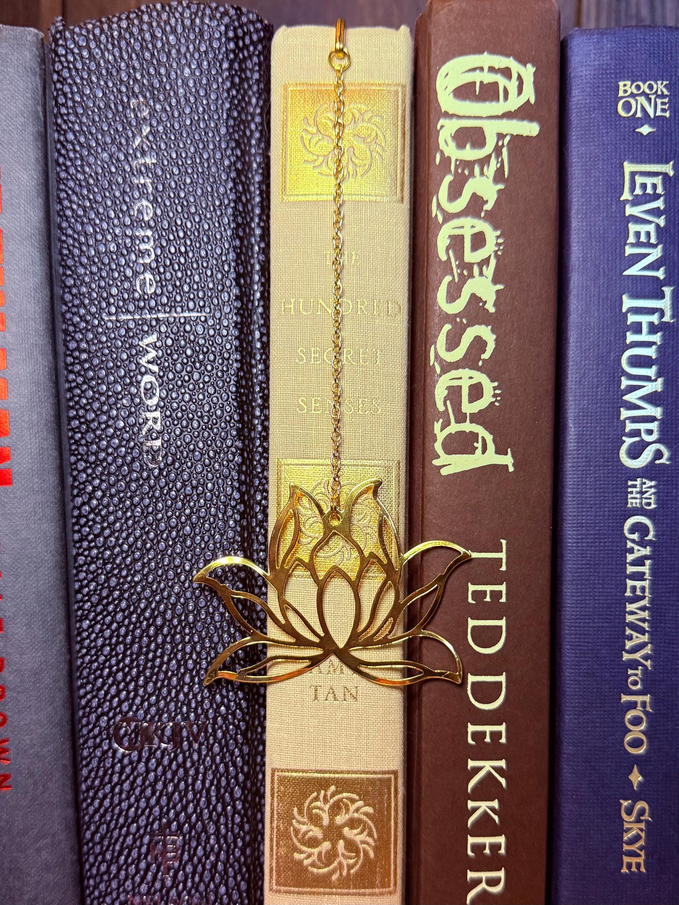 Lotus flower handmade metal bookmark