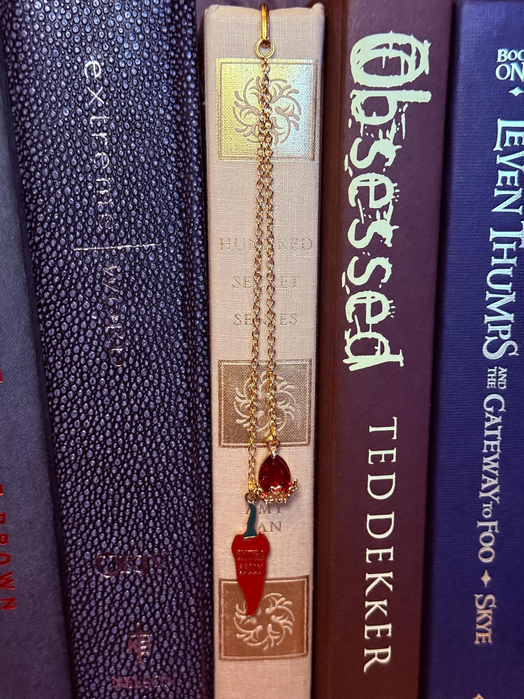 Spicy handmade metal bookmark