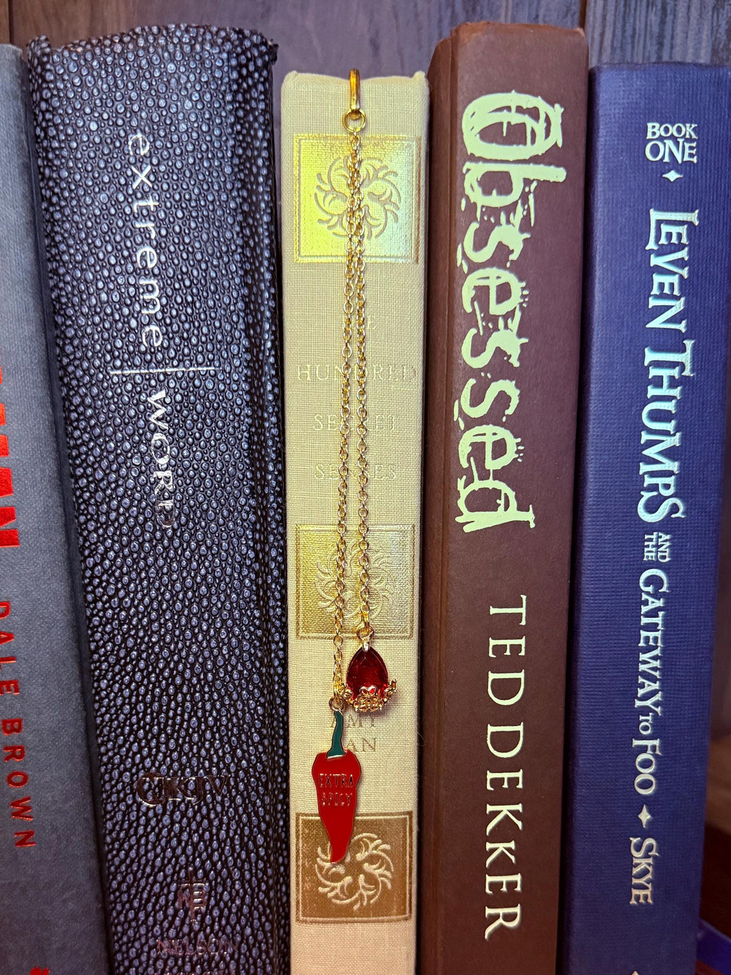 Spicy handmade metal bookmark