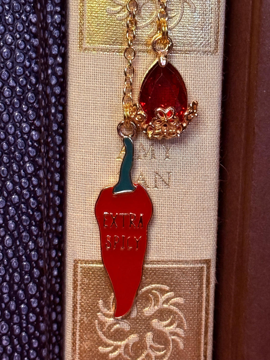 Spicy handmade metal bookmark